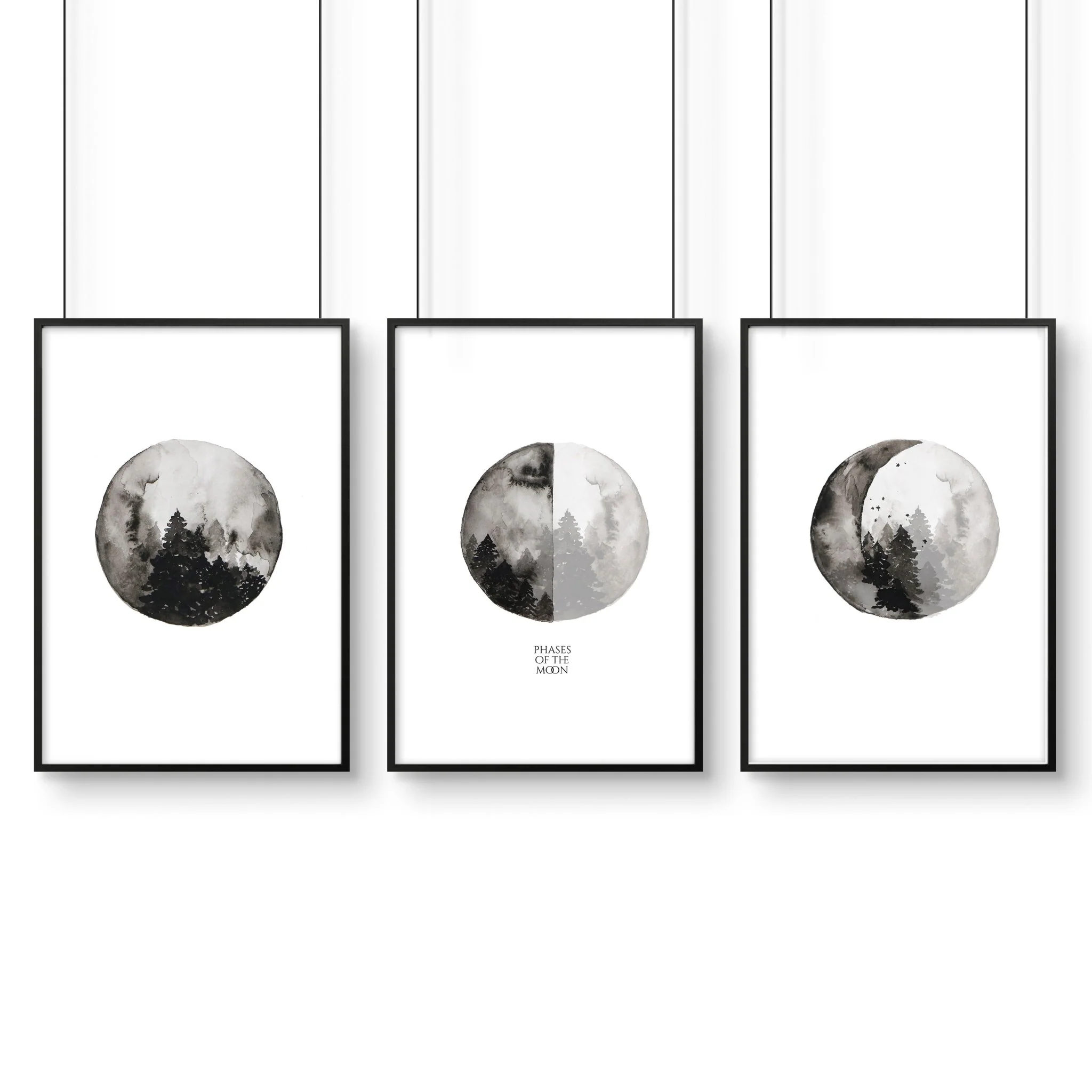 Moon wall art | set of 3 framed wall art prints - Image 8