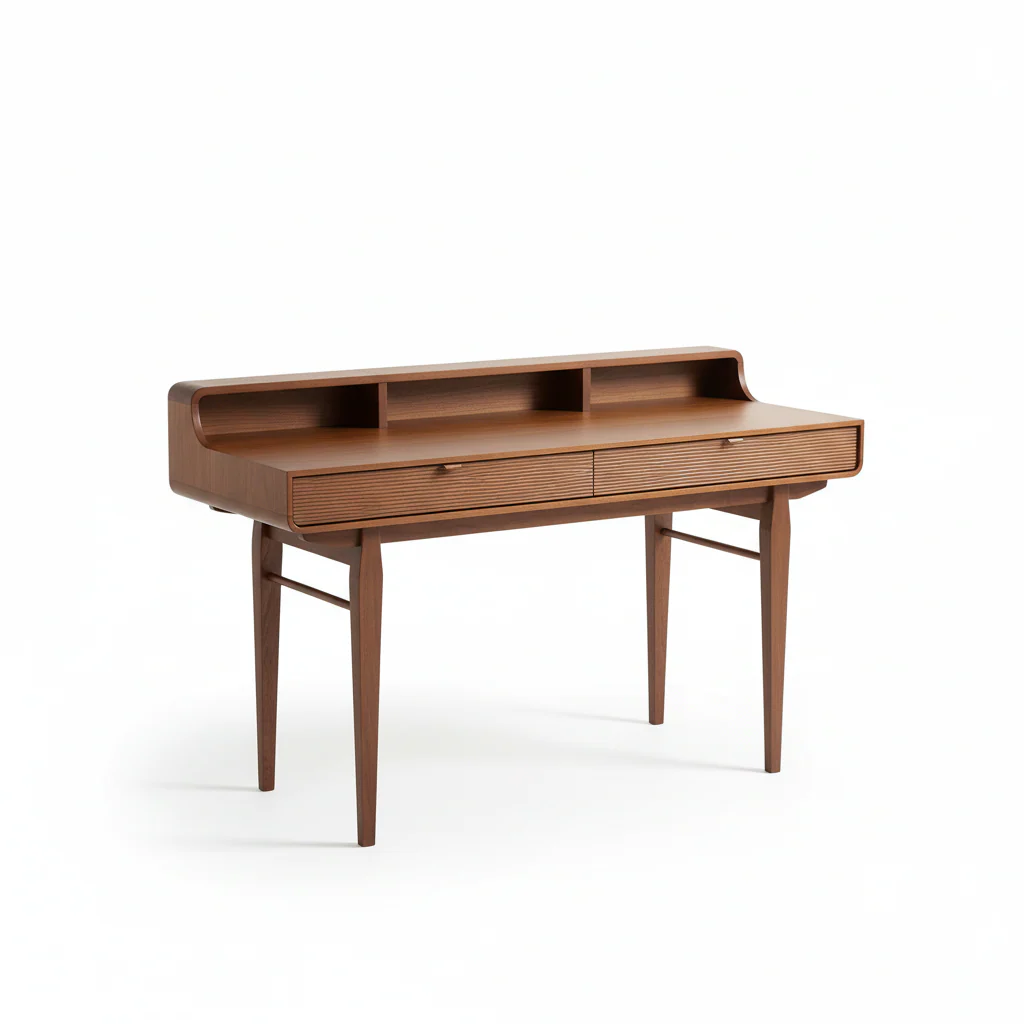 Moran Carved Office Desk, Solid Wood - Image 10