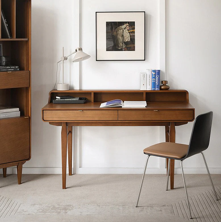 Moran Carved Office Desk, Solid Wood - Image 3