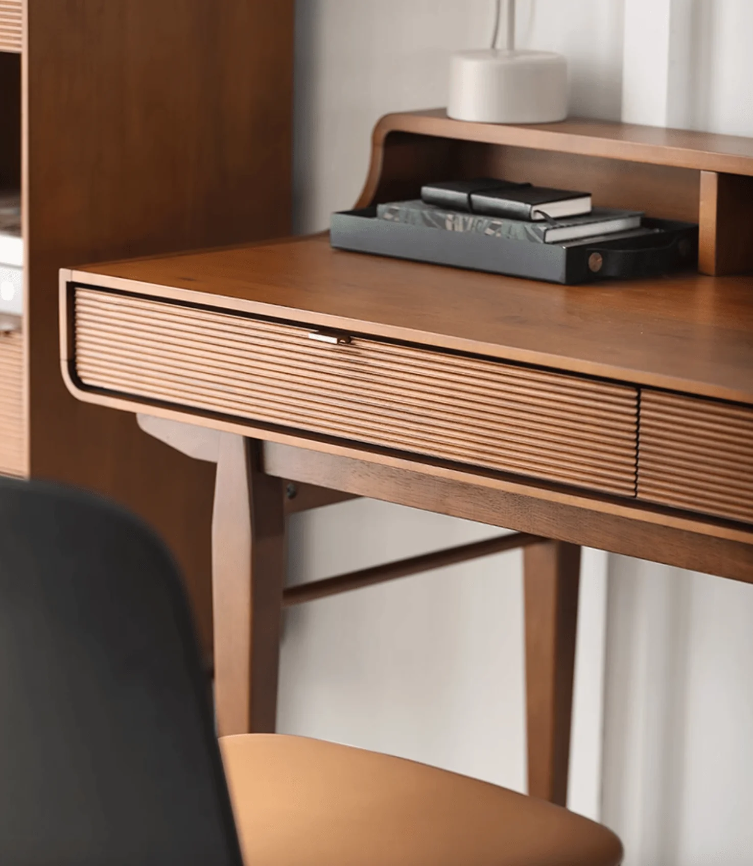Moran Carved Office Desk, Solid Wood - Image 5