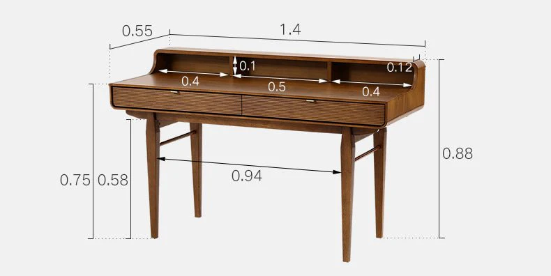 Moran Carved Office Desk, Solid Wood - Image 9
