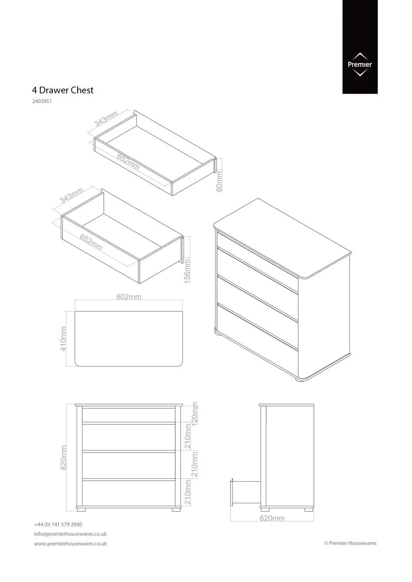 Moritz Black High Gloss 4 Drawer Chest - Image 7