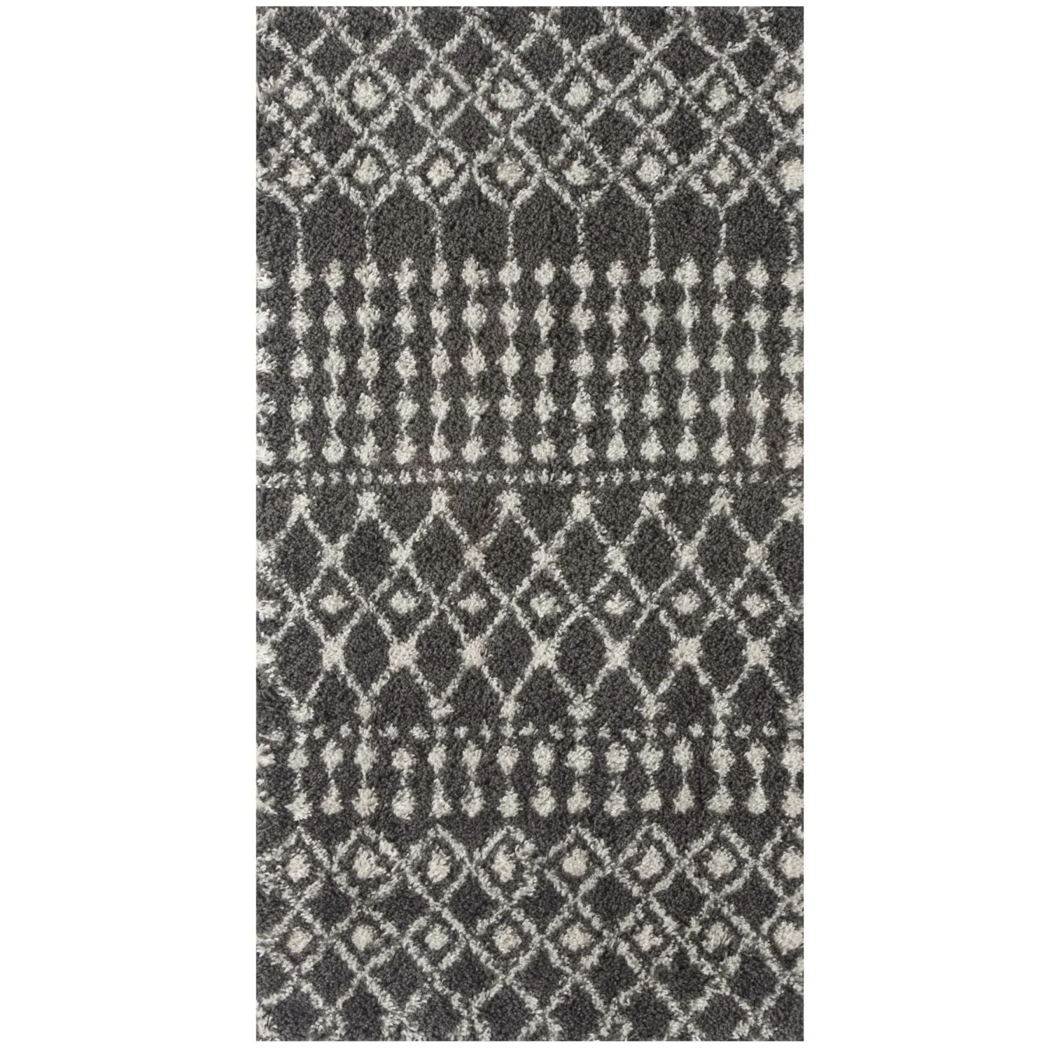 Moroccan Dark Grey Shaggy Rug | 1040 - Image 11