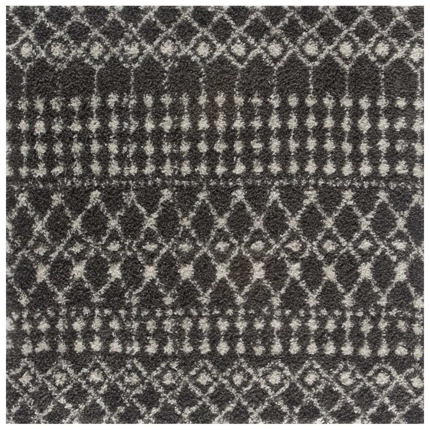 Moroccan Dark Grey Shaggy Rug | 1040 - Image 14