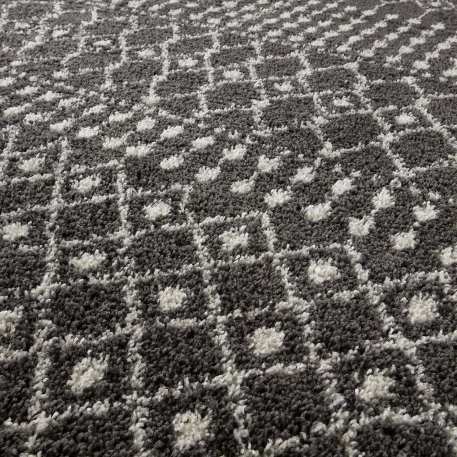 Moroccan Dark Grey Shaggy Rug | 1040 - Image 2