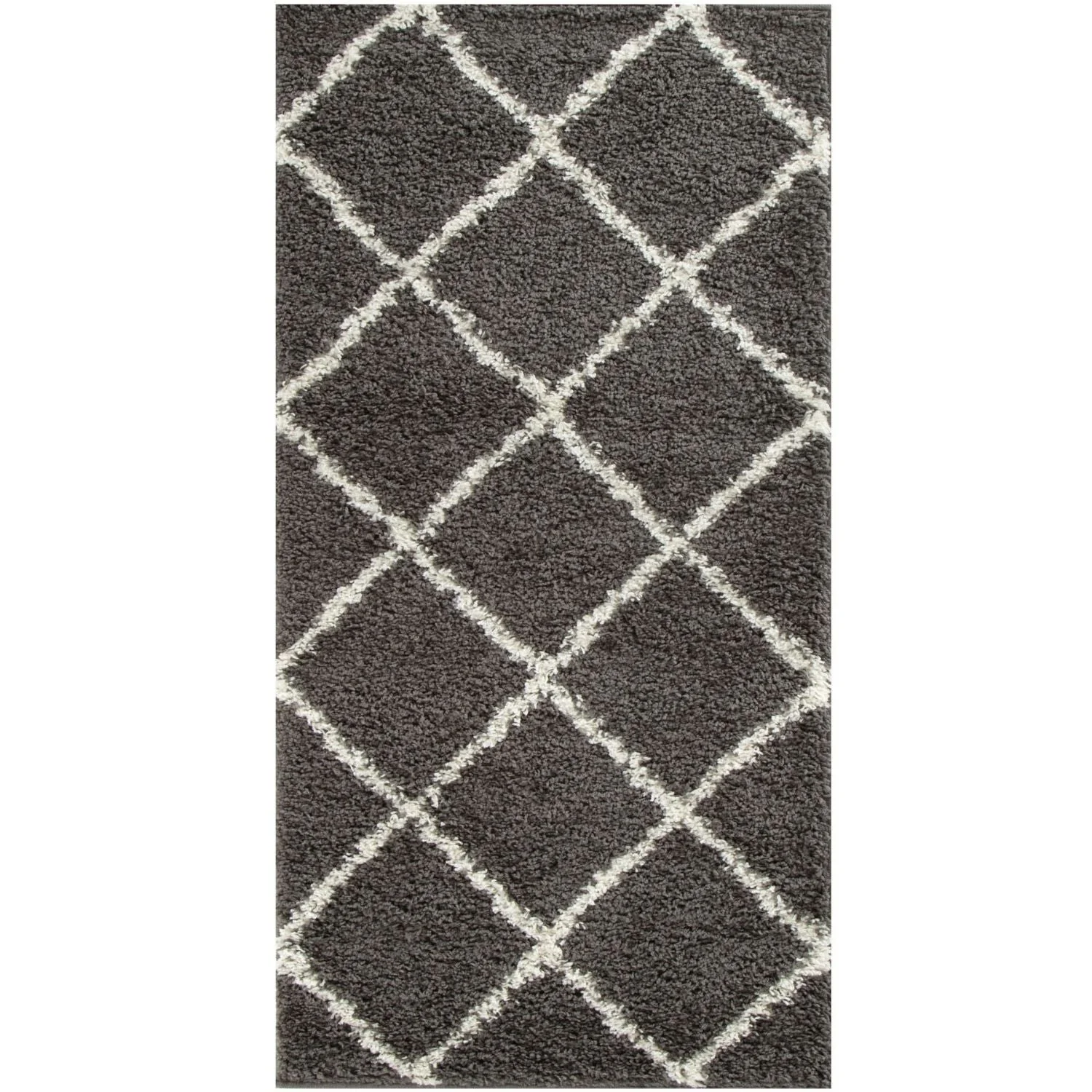 Moroccan Dark Grey Shaggy Rug | 540 - Image 12