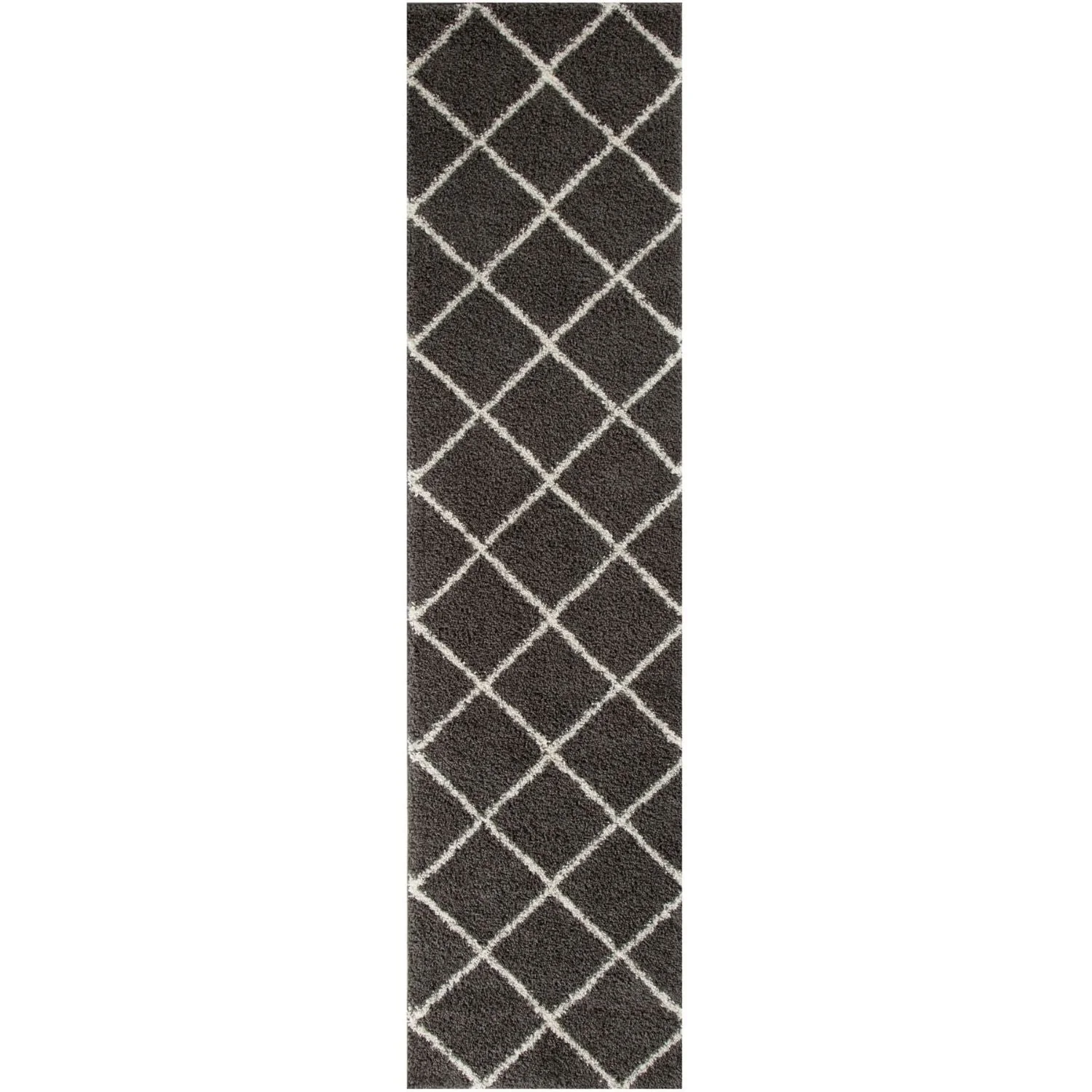 Moroccan Dark Grey Shaggy Rug | 540 - Image 16