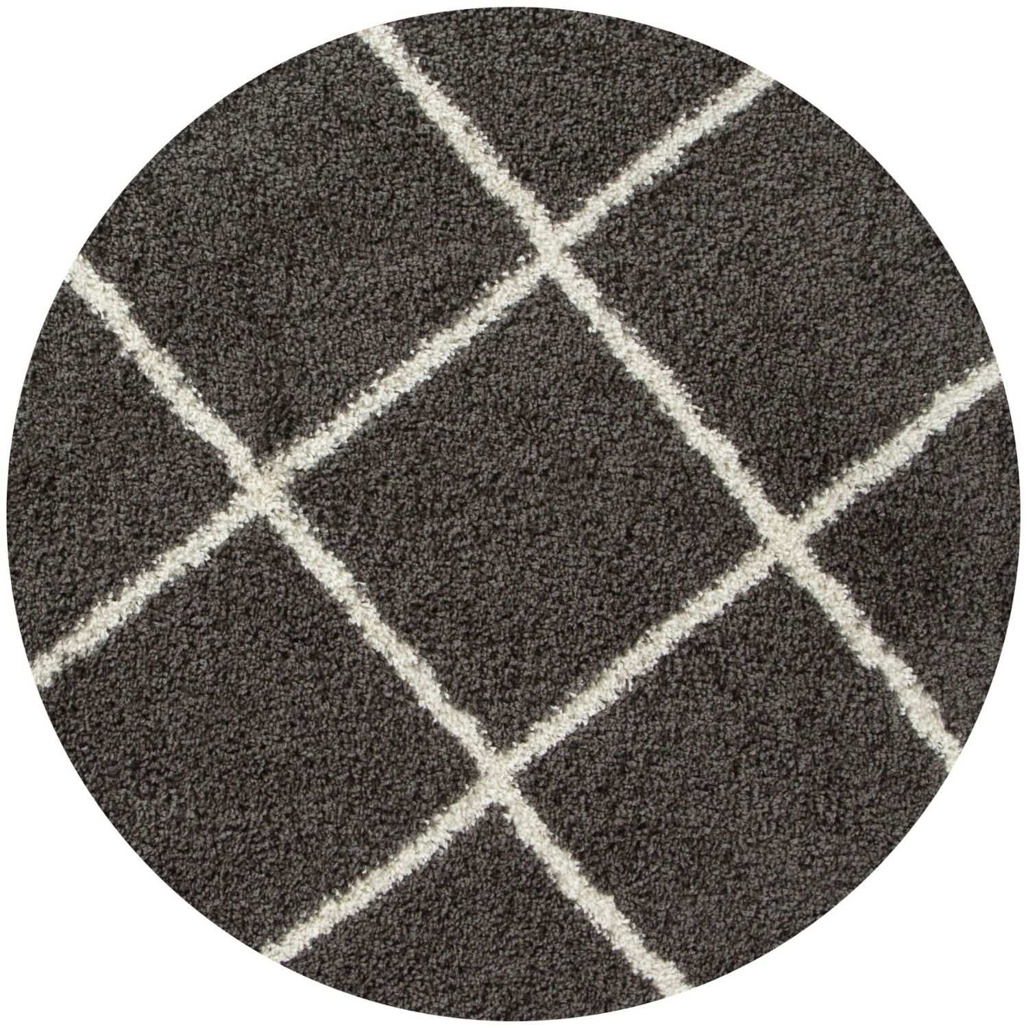 Moroccan Dark Grey Shaggy Rug | 540 - Image 18