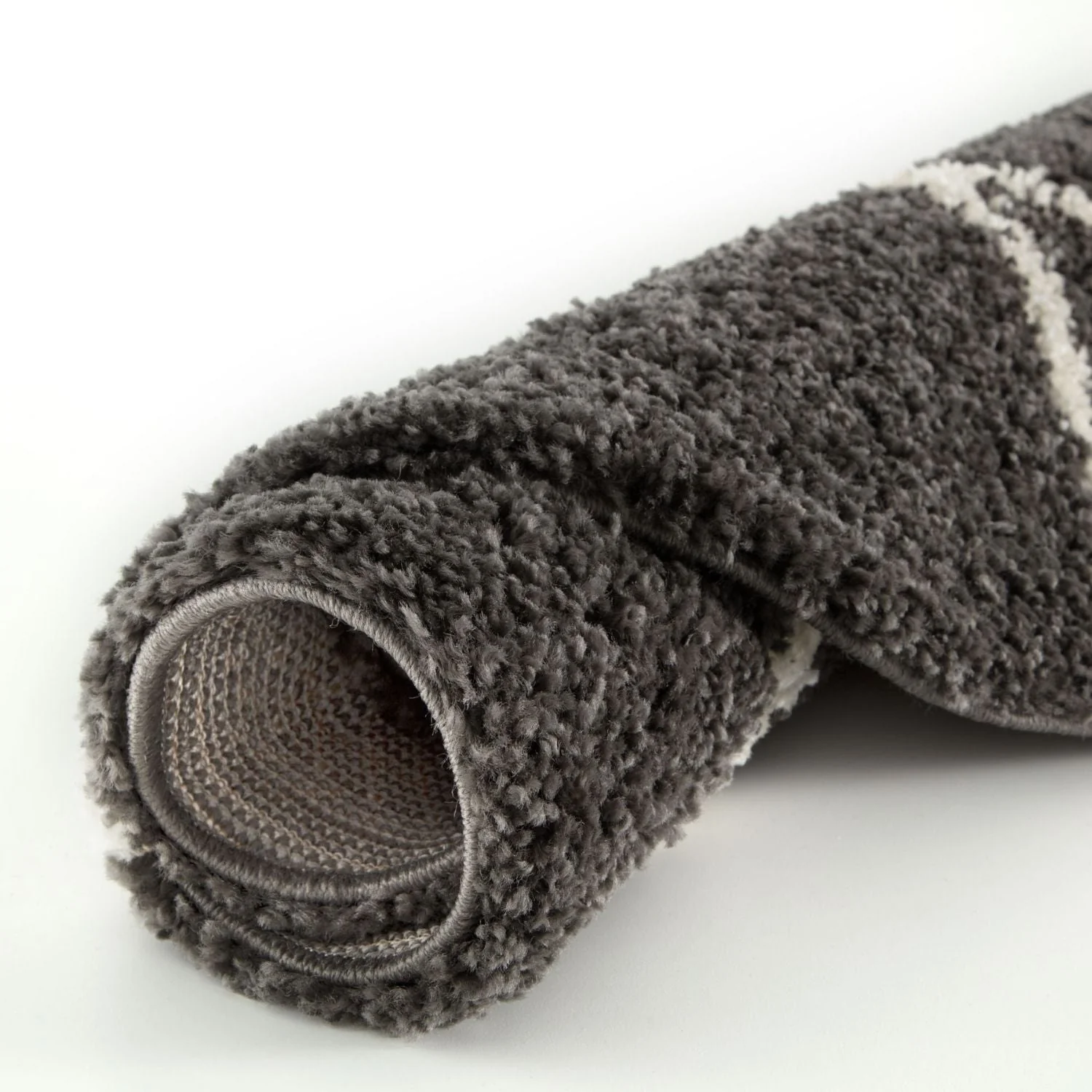 Moroccan Dark Grey Shaggy Rug | 540 - Image 20