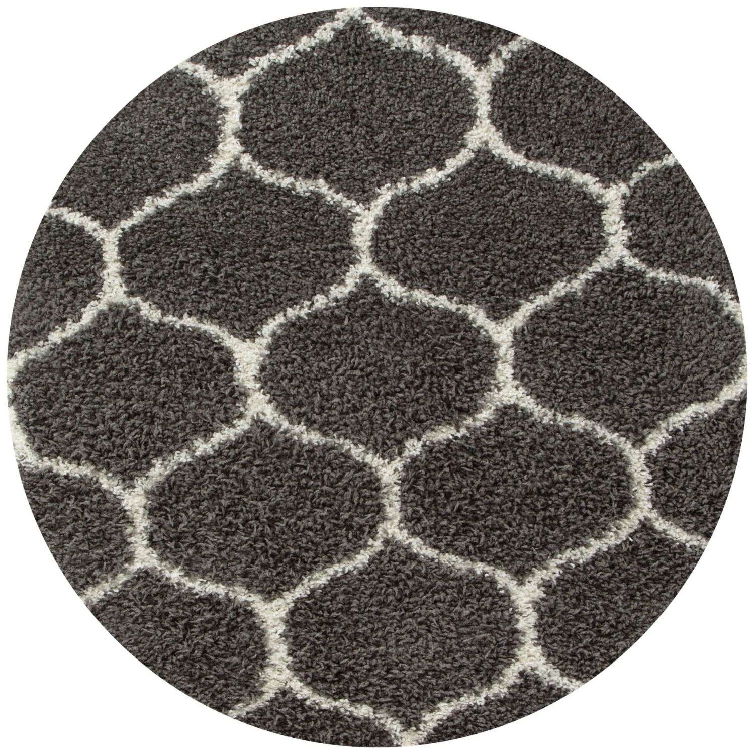 Moroccan Dark Grey Shaggy Rug | 640 - Image 18