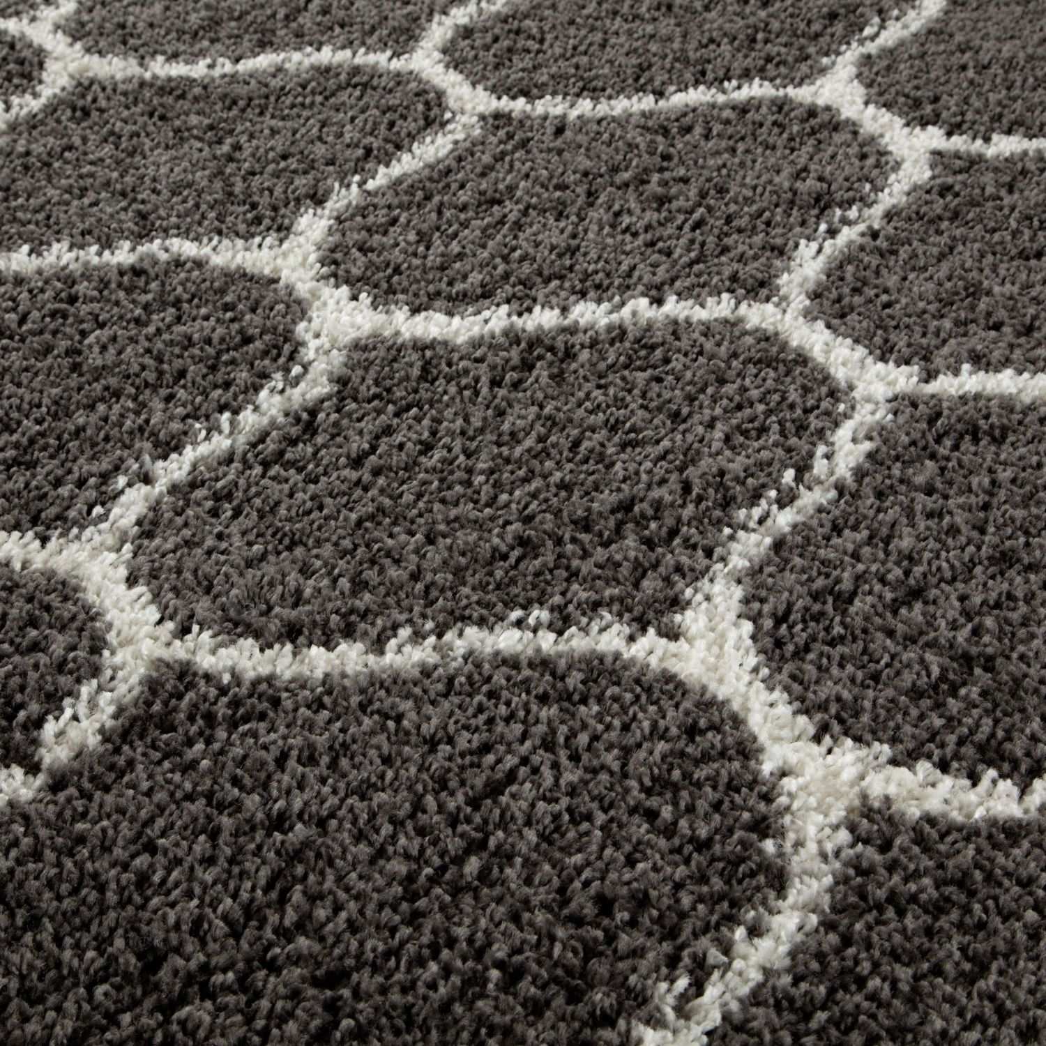 Moroccan Dark Grey Shaggy Rug | 640 - Image 2