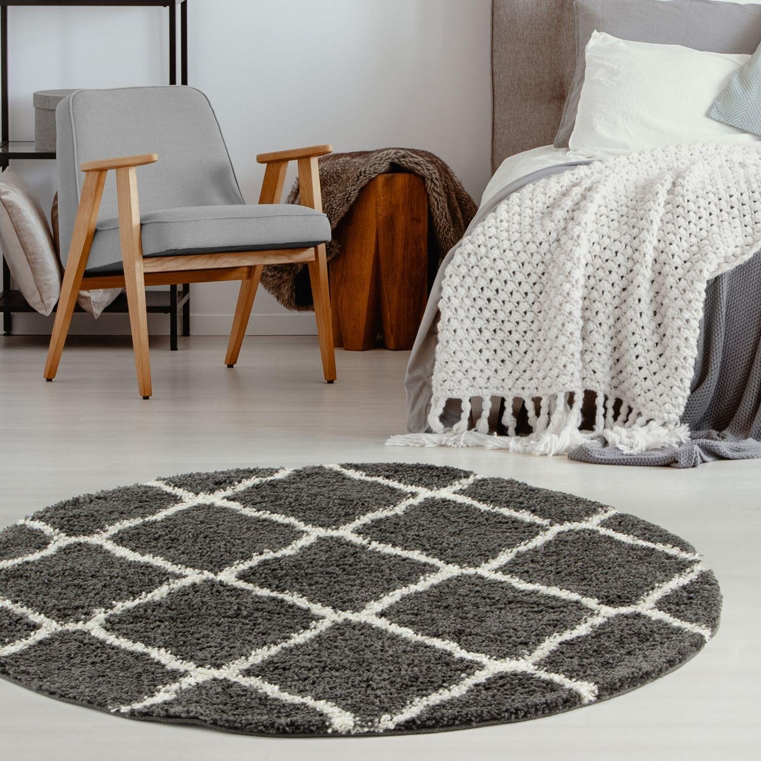 Moroccan Dark Grey Shaggy Rug | 740 - Image 18