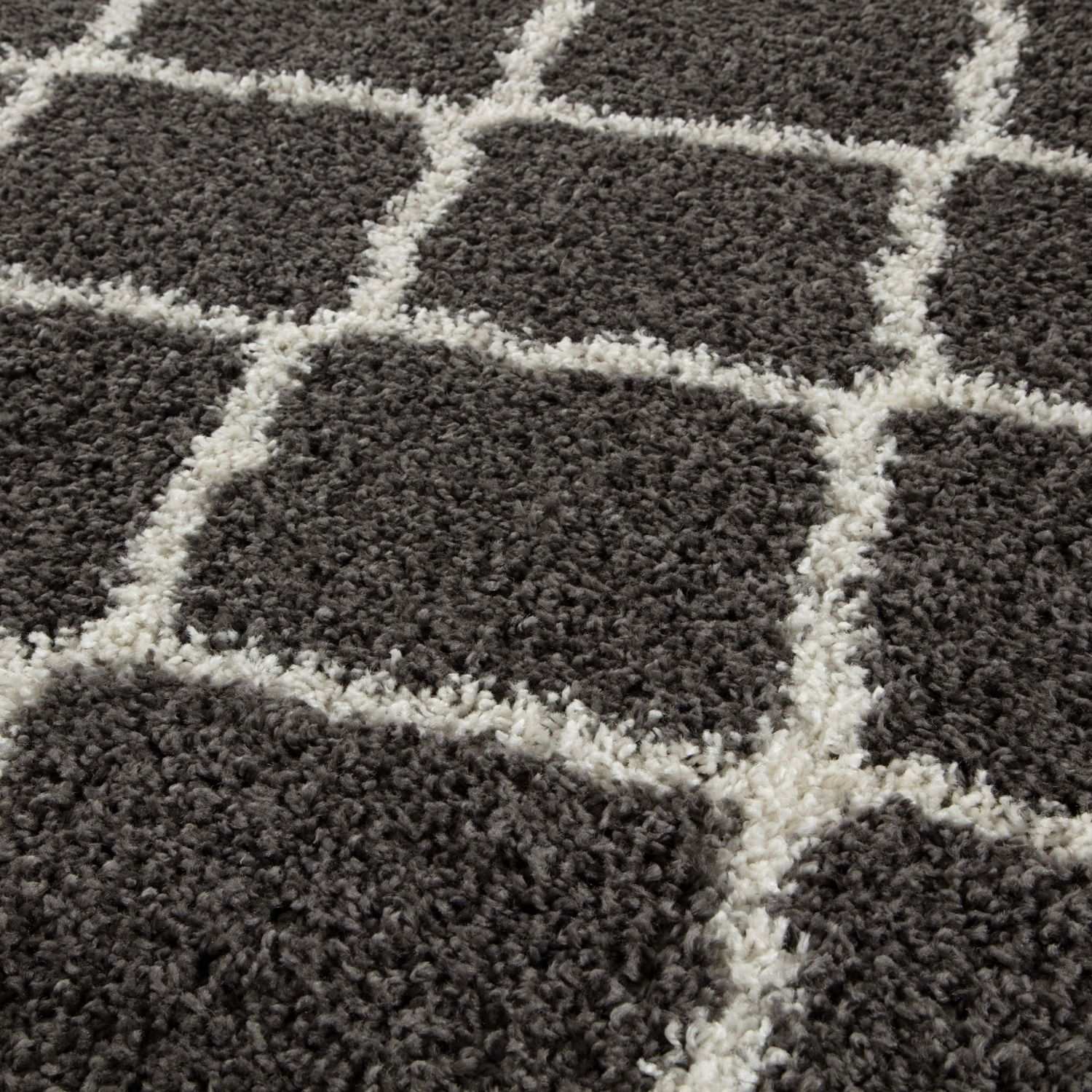 Moroccan Dark Grey Shaggy Rug | 740 - Image 2