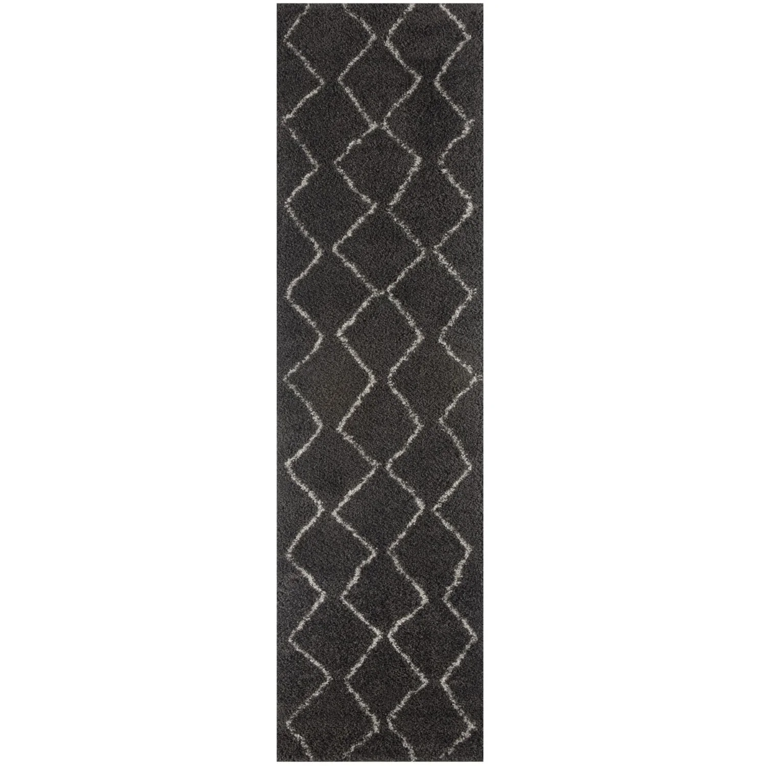 Moroccan Dark Grey Shaggy Rug | 840 - Image 13