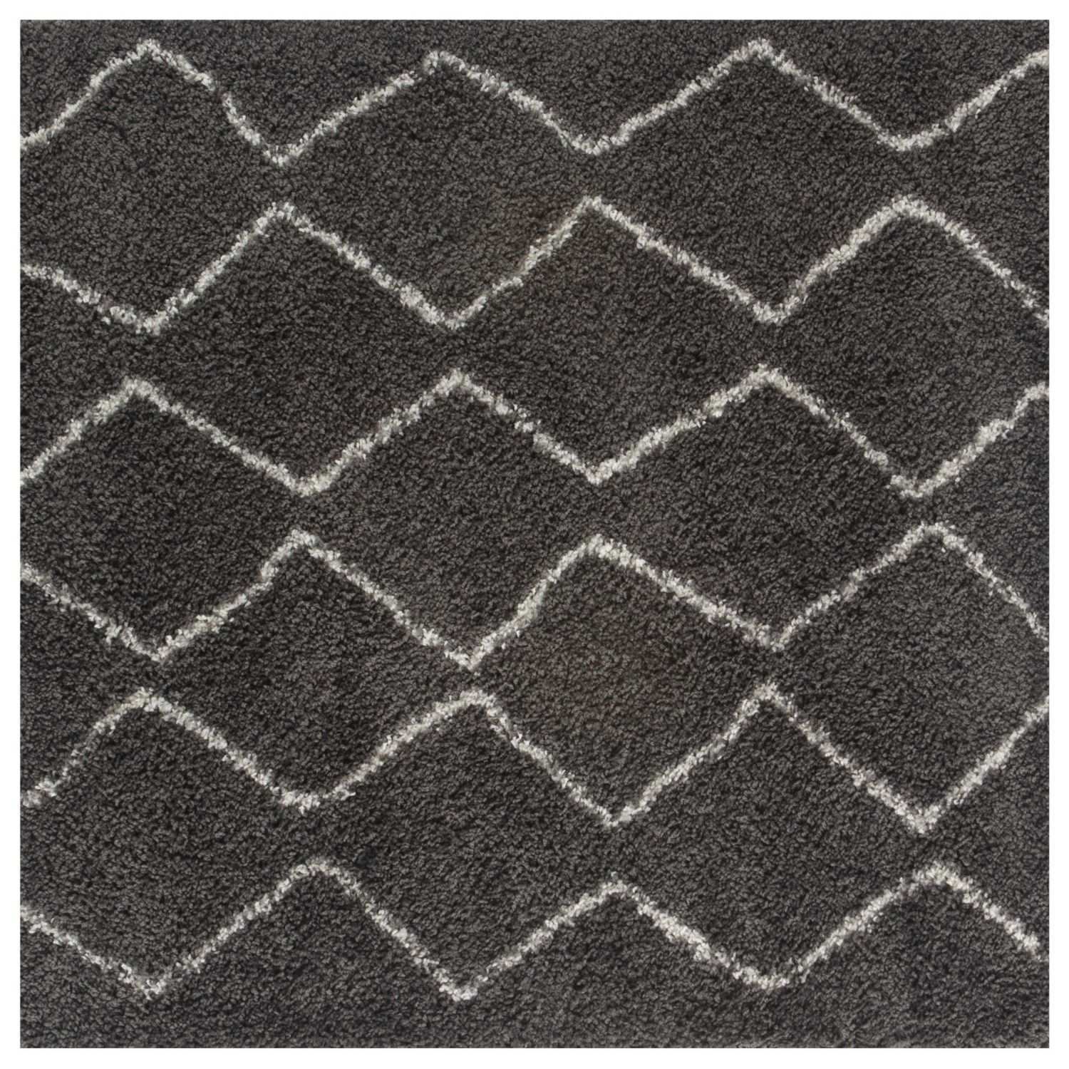 Moroccan Dark Grey Shaggy Rug | 840 - Image 15
