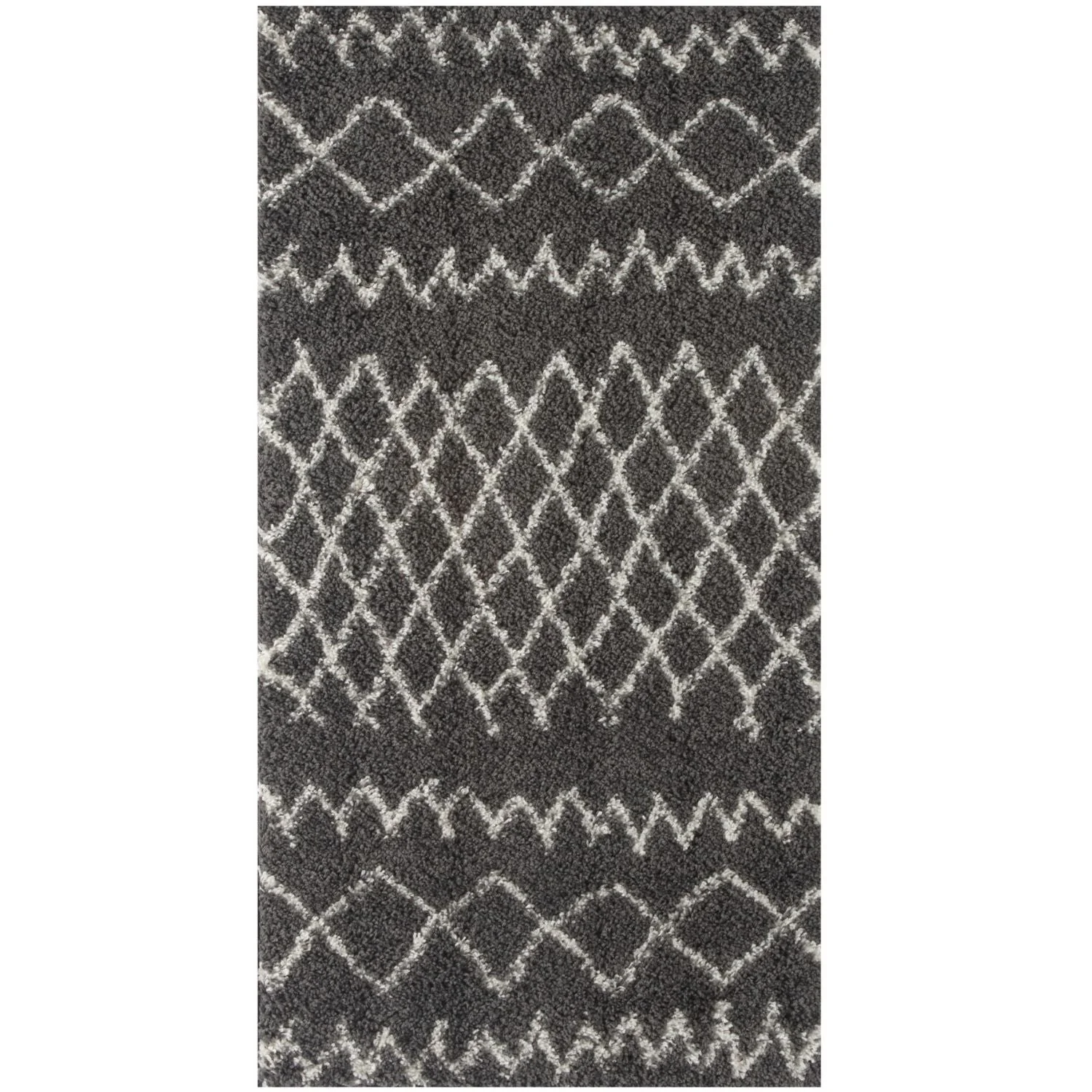 Moroccan Dark Grey Shaggy Rug | 940 - Image 12