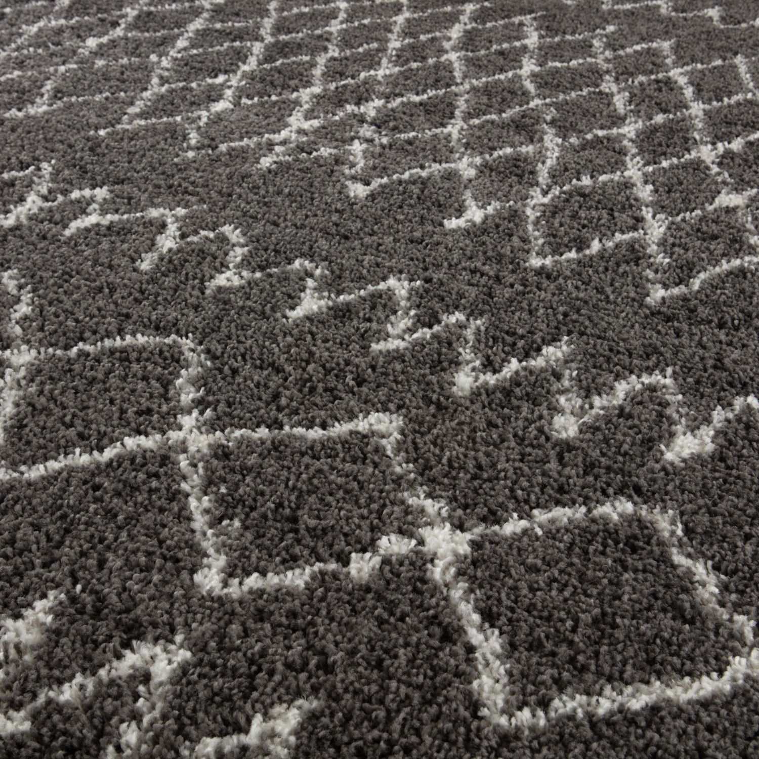 Moroccan Dark Grey Shaggy Rug | 940 - Image 2