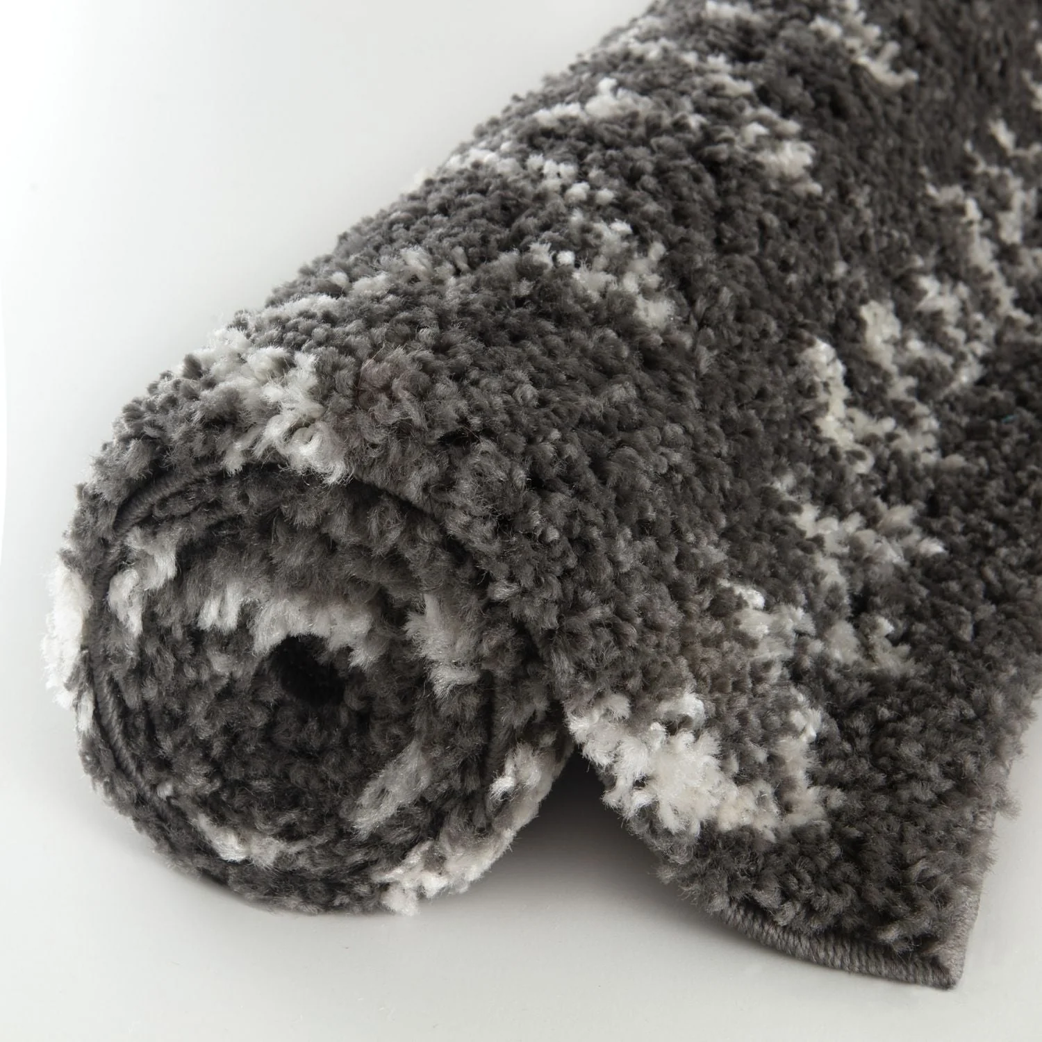 Moroccan Dark Grey Shaggy Rug | 940 - Image 3