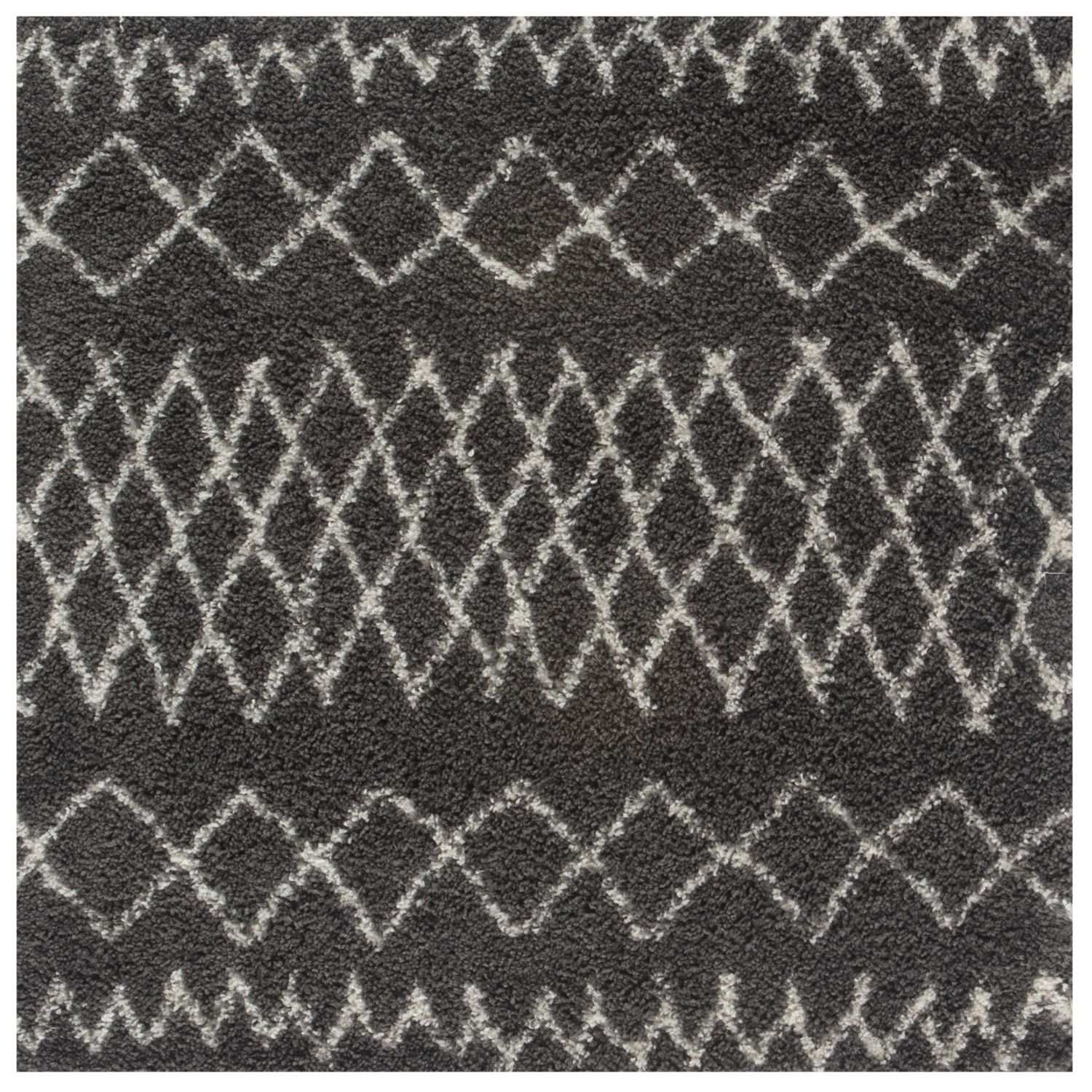 Moroccan Dark Grey Shaggy Rug | 940 - Image 4