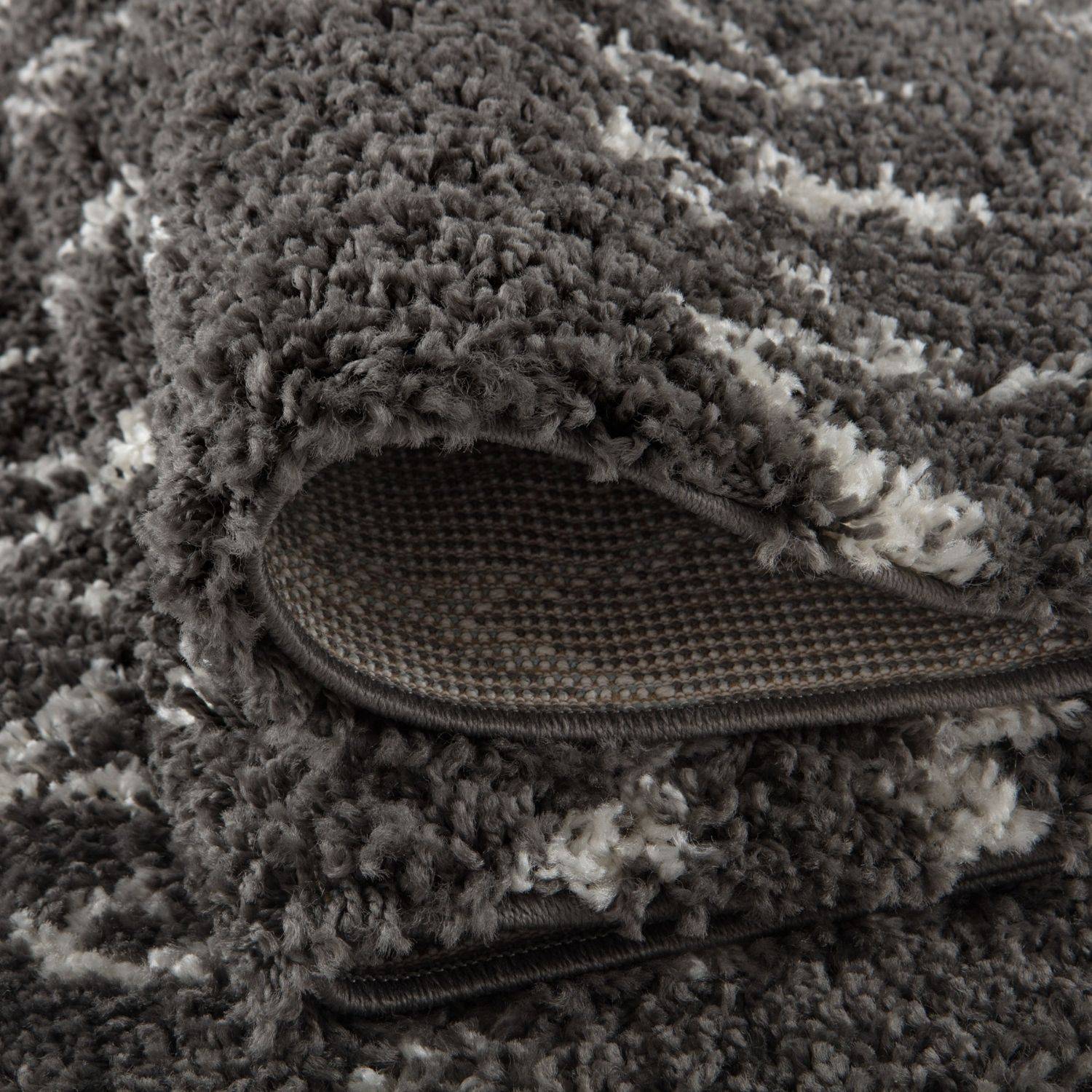 Moroccan Dark Grey Shaggy Rug | 940 - Image 6