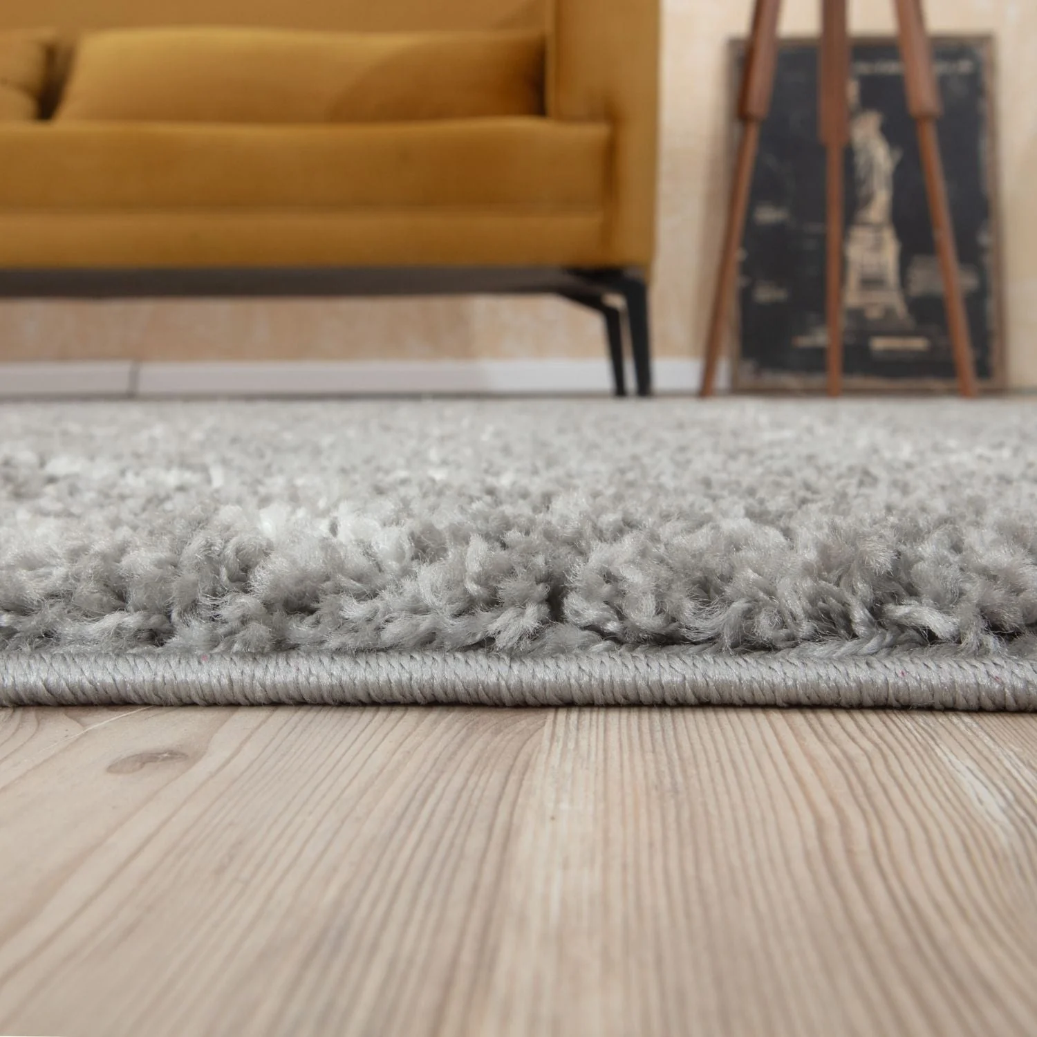 Moroccan Grey Shaggy Rug | 1010 - Image 6