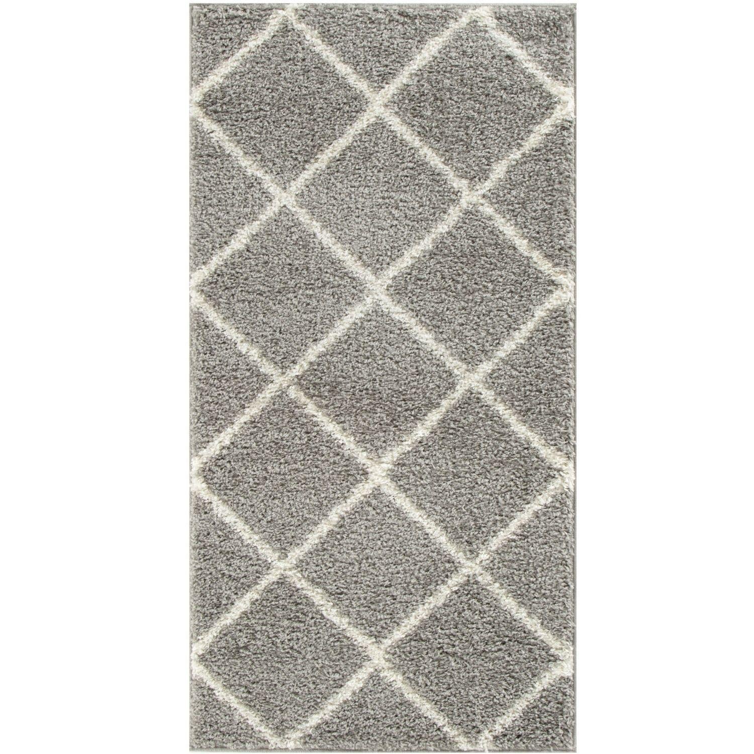 Moroccan Grey Shaggy Rug | 510 - Image 11