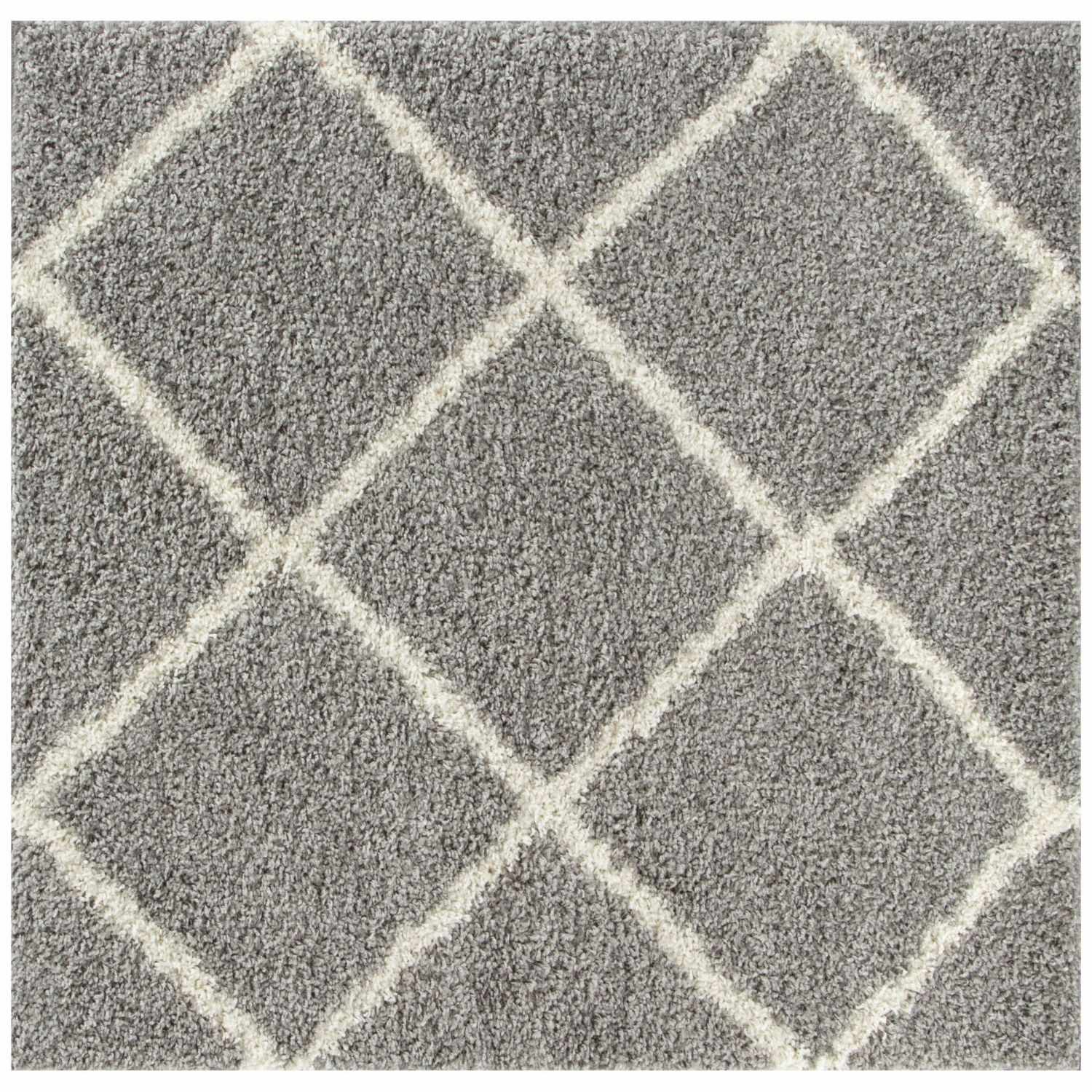 Moroccan Grey Shaggy Rug | 510 - Image 14