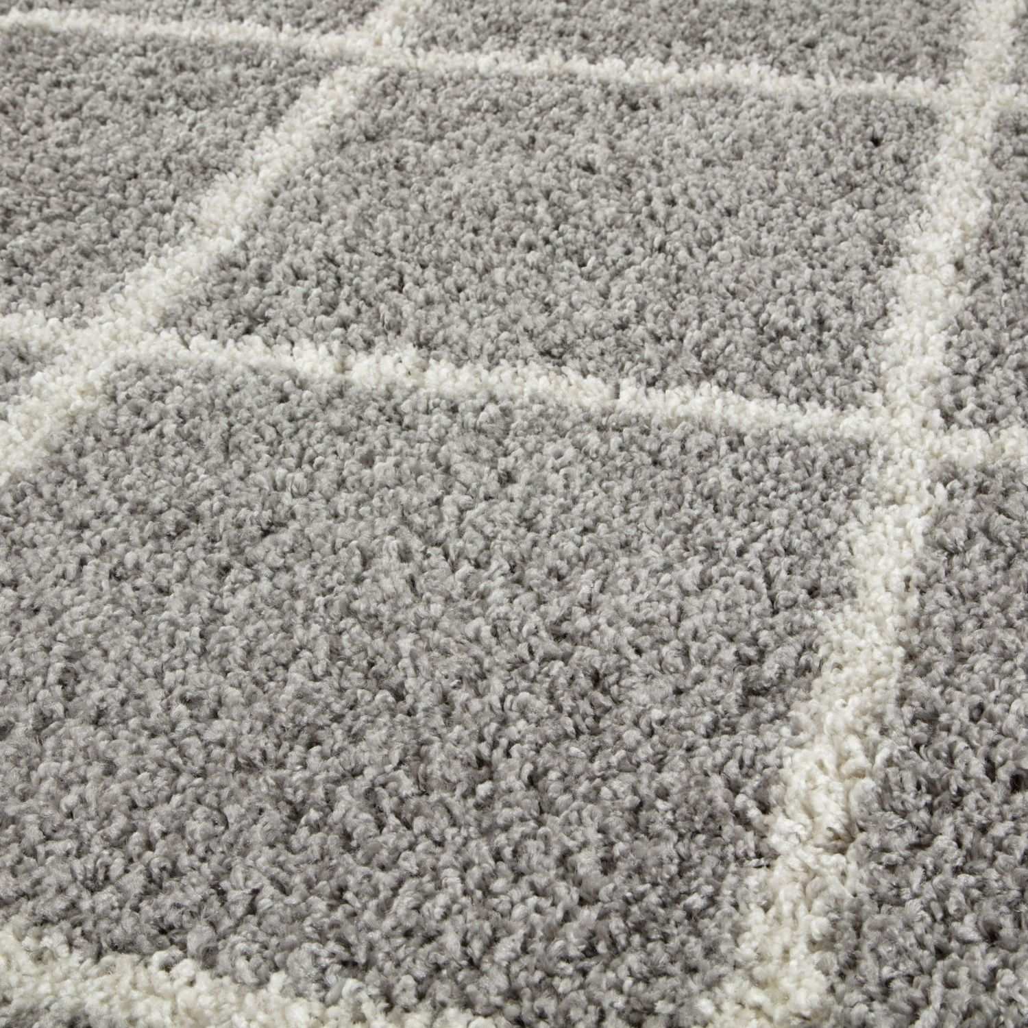 Moroccan Grey Shaggy Rug | 510 - Image 3