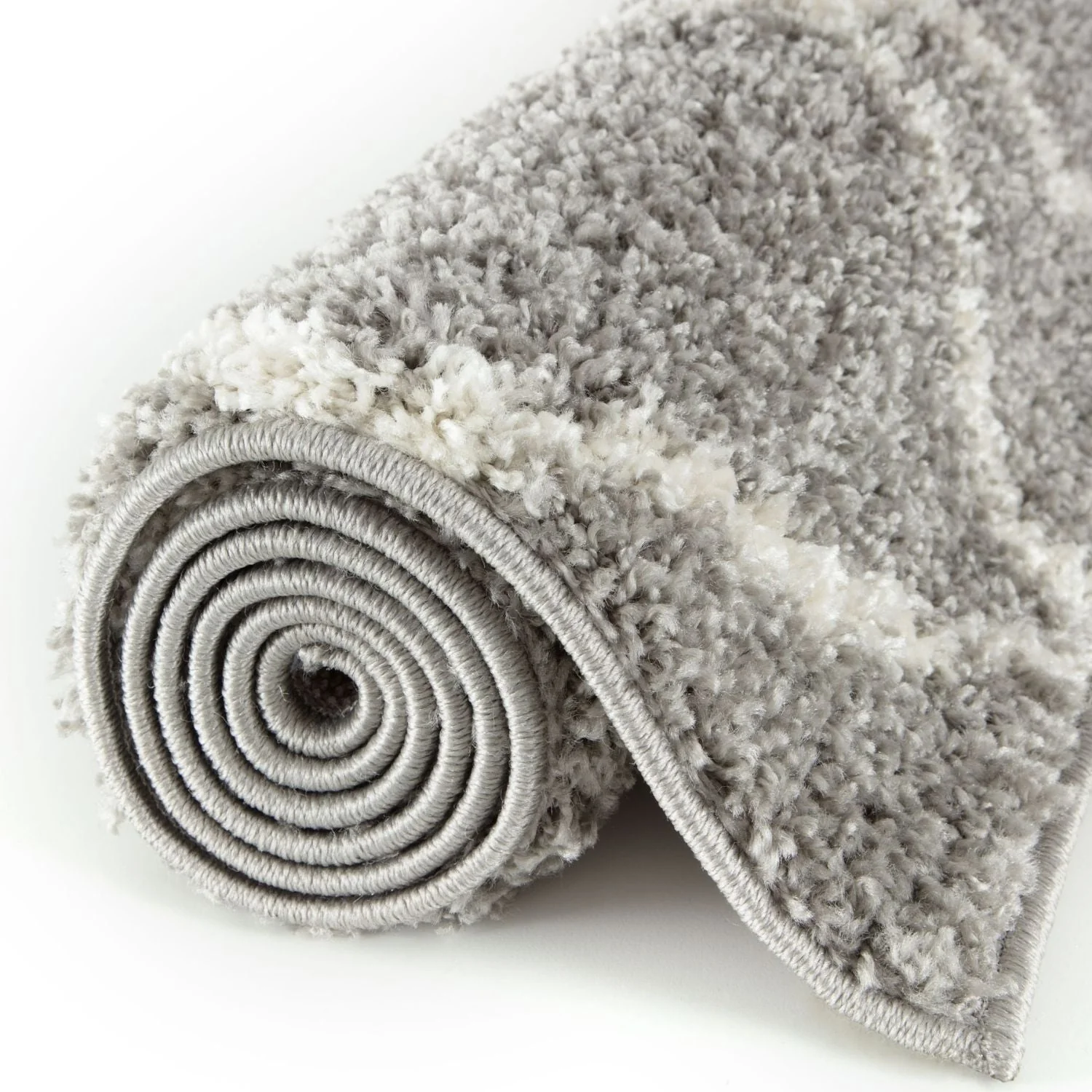 Moroccan Grey Shaggy Rug | 510 - Image 5