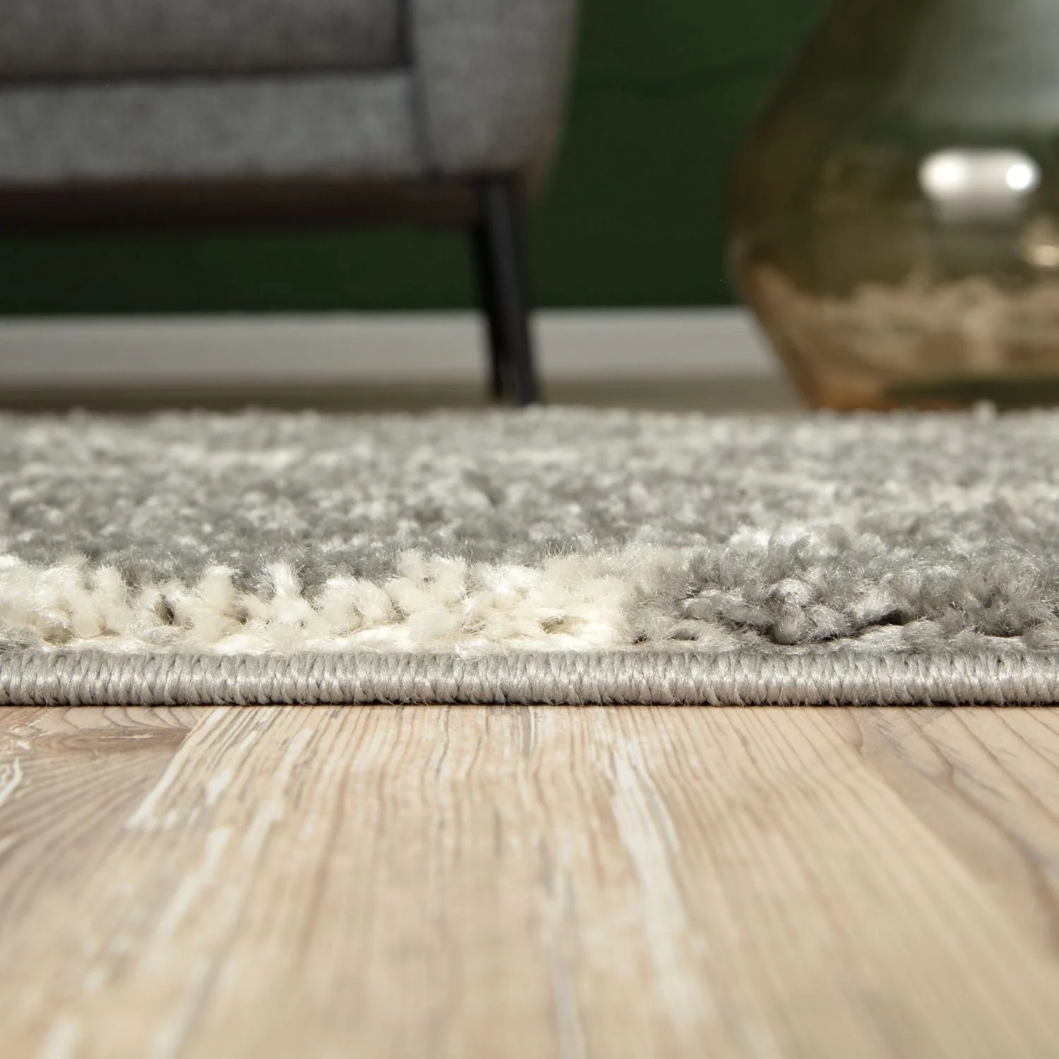 Moroccan Grey Shaggy Rug | 510 - Image 6