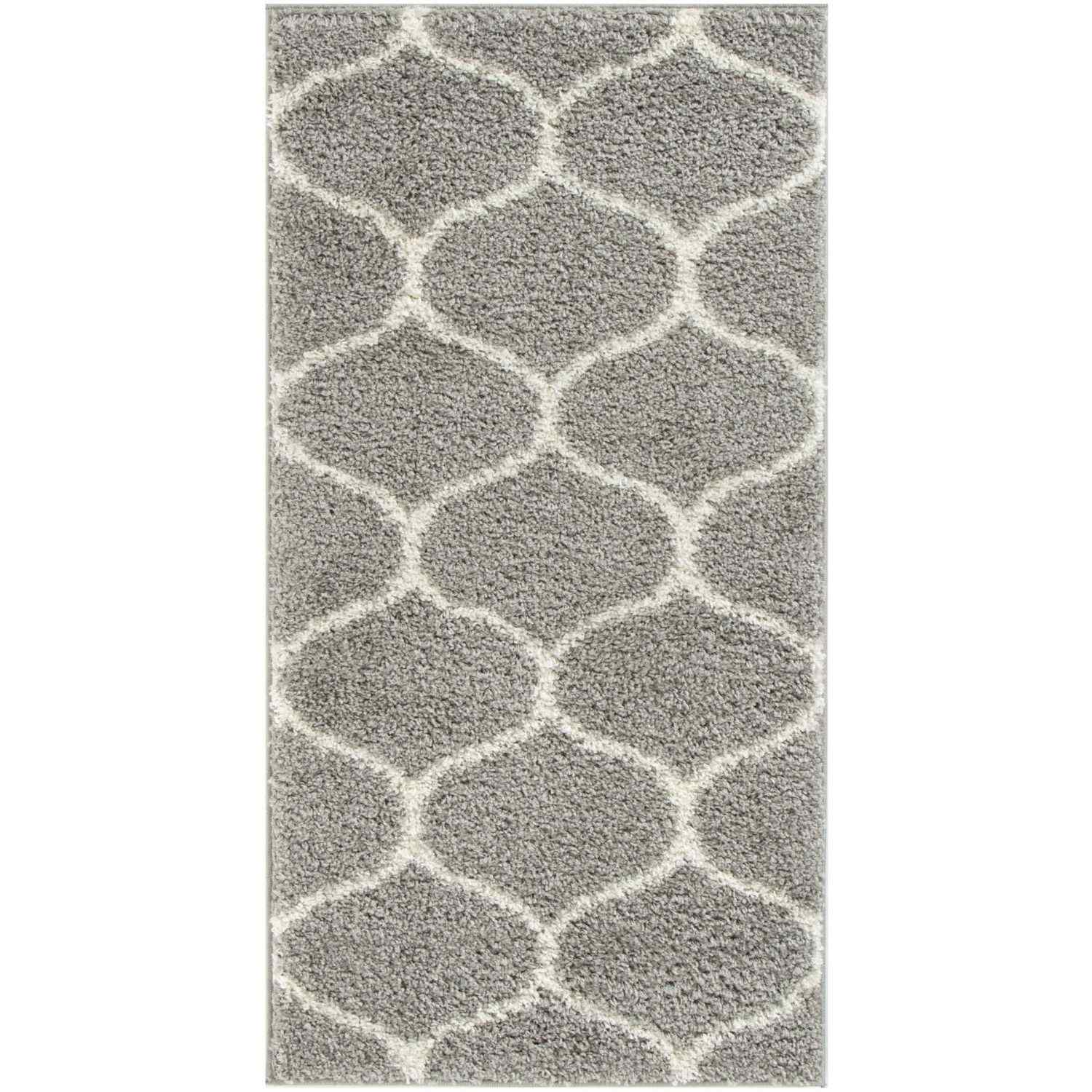 Moroccan Grey Shaggy Rug | 610 - Image 11