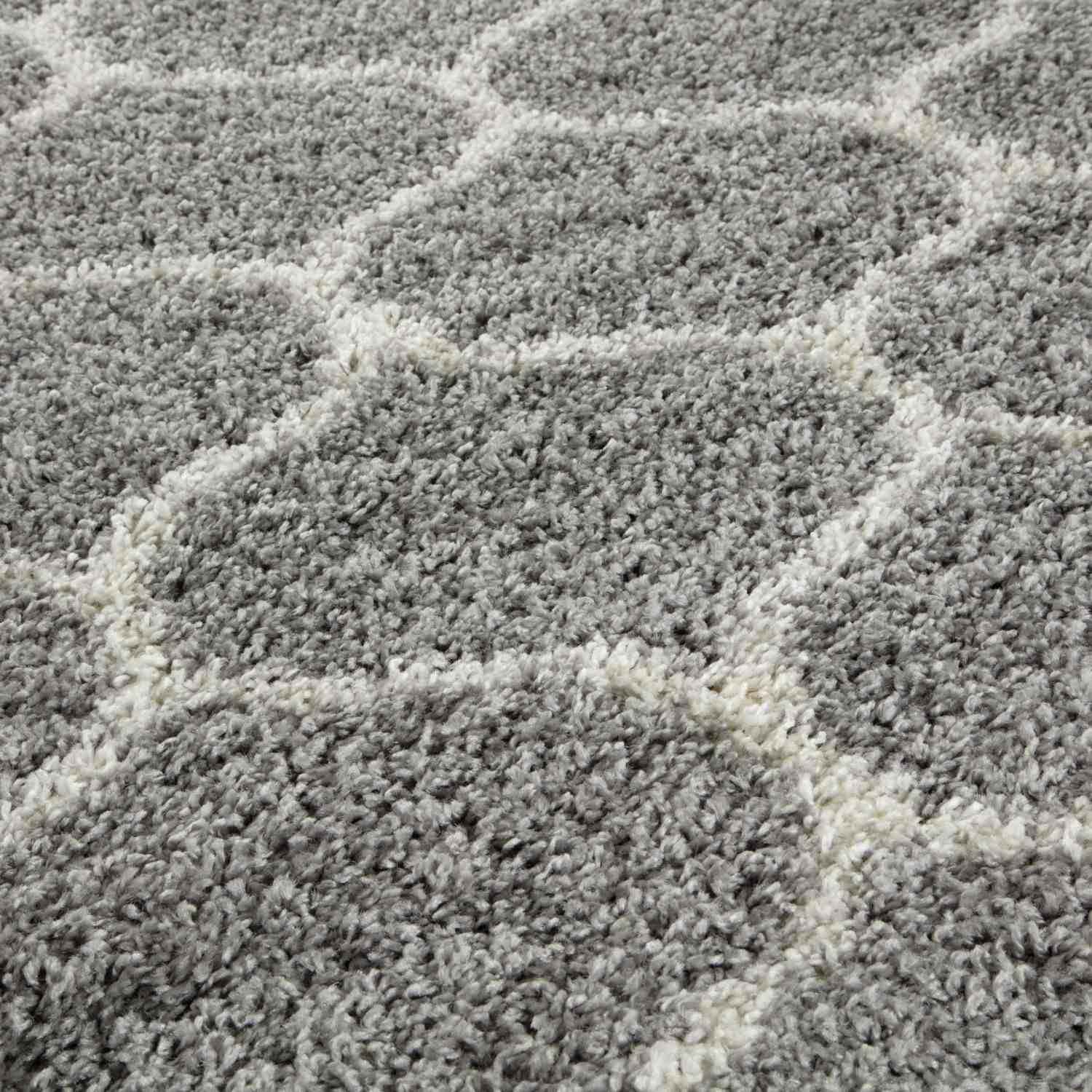 Moroccan Grey Shaggy Rug | 610 - Image 2