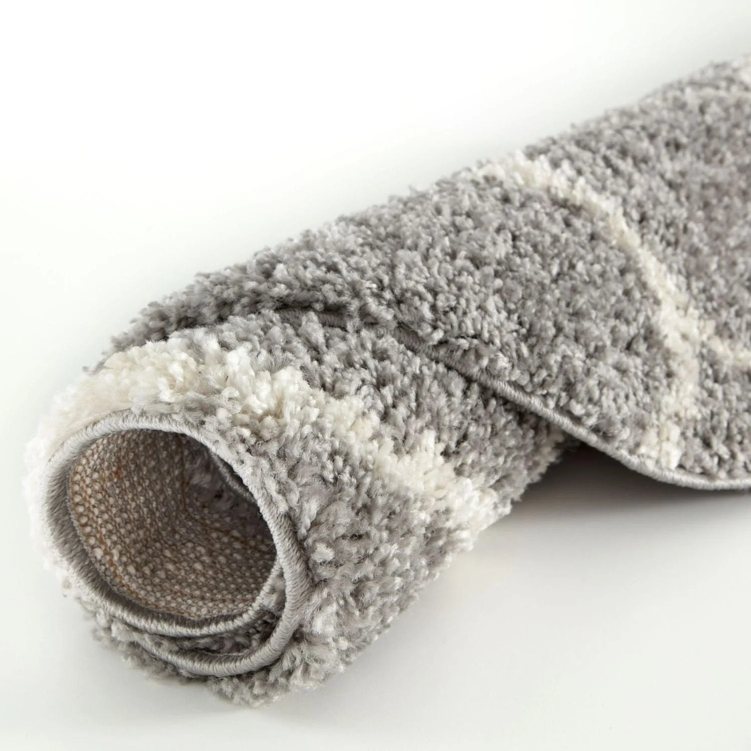 Moroccan Grey Shaggy Rug | 610 - Image 20