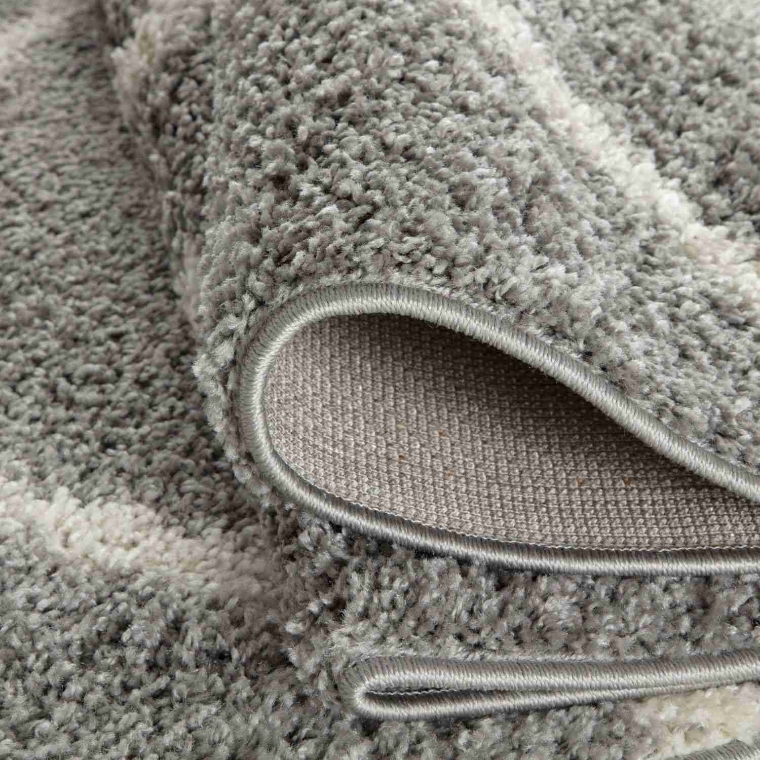 Moroccan Grey Shaggy Rug | 610 - Image 4