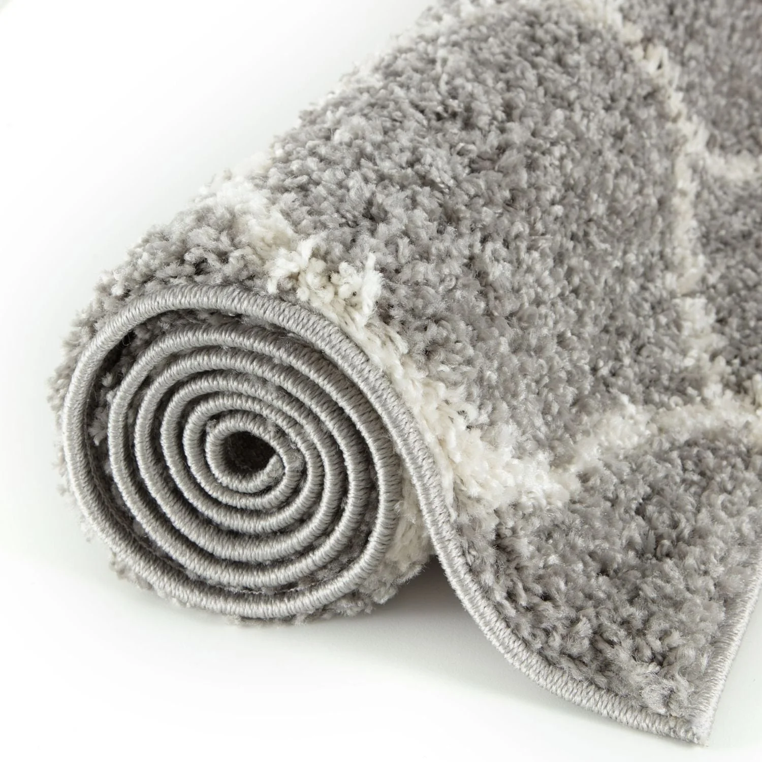Moroccan Grey Shaggy Rug | 610 - Image 5