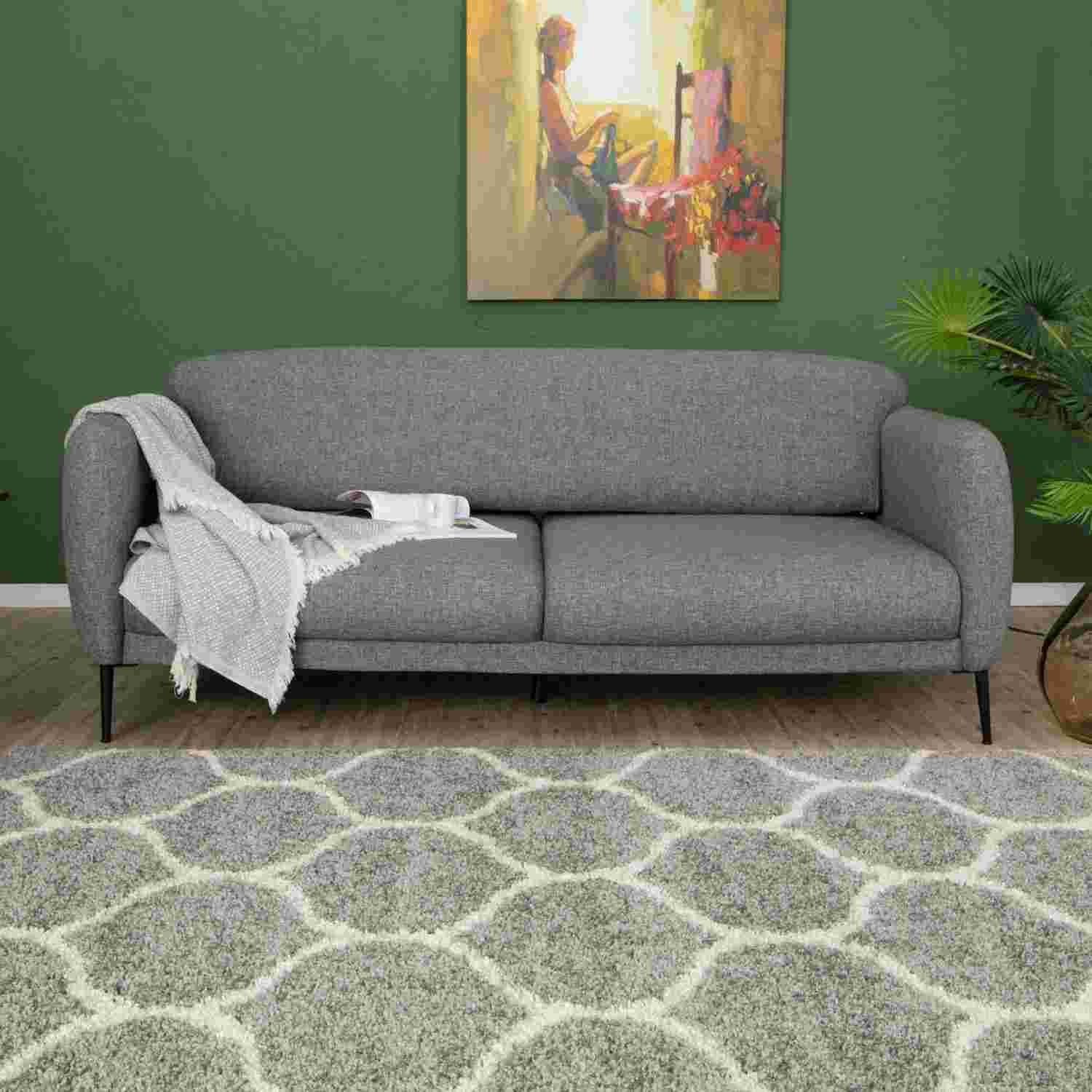 Moroccan Grey Shaggy Rug | 610 - Image 8