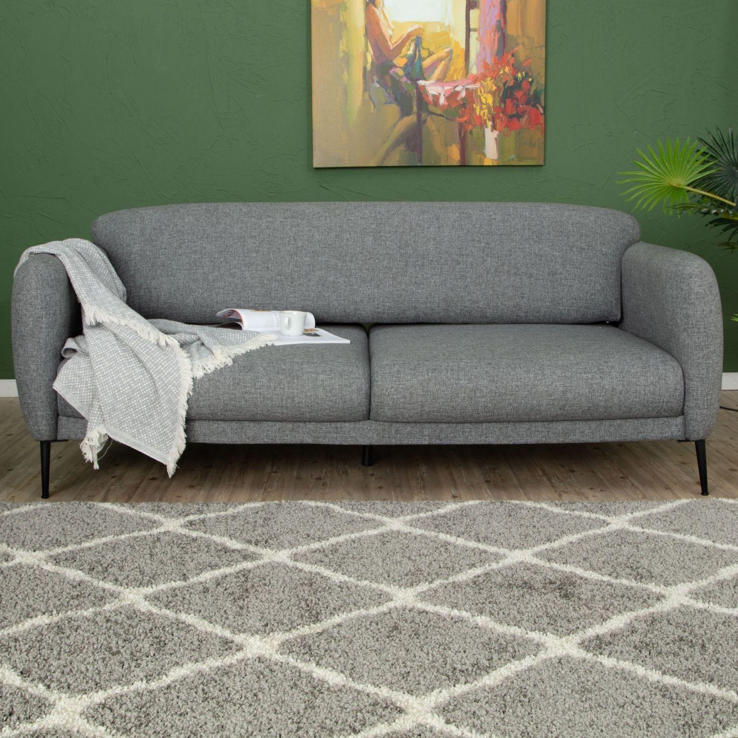 Moroccan Grey Shaggy Rug | 710 - Image 10