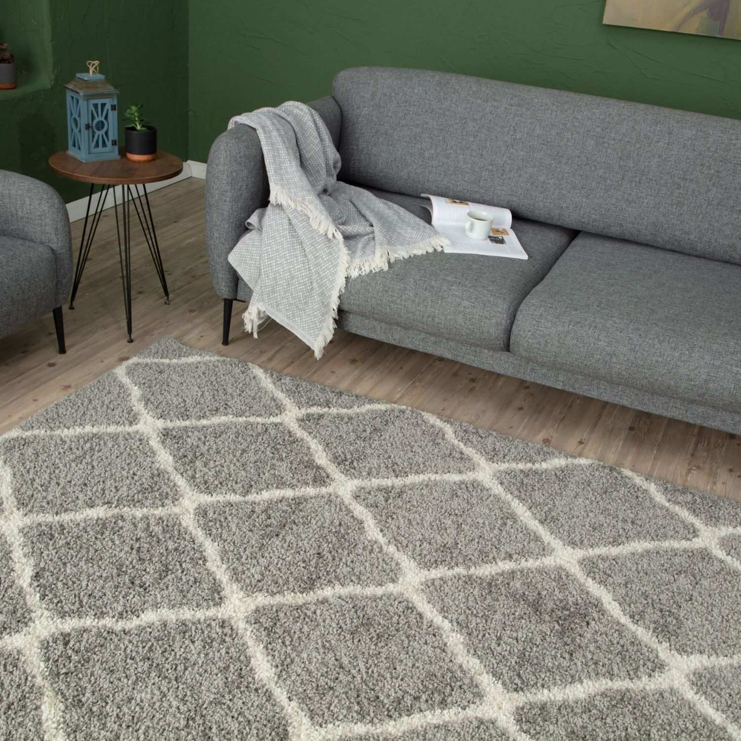 Moroccan Grey Shaggy Rug | 710 - Image 2