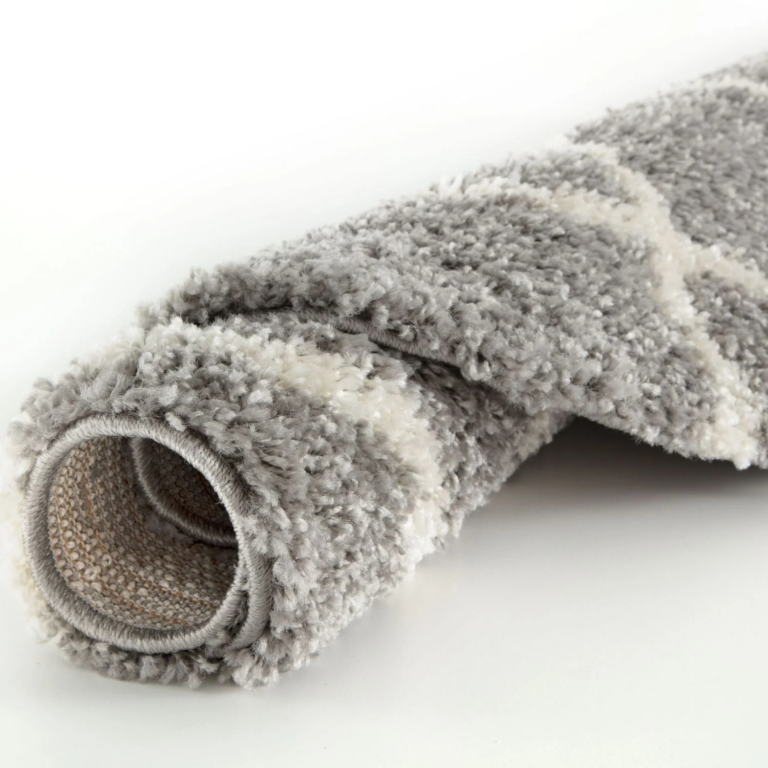 Moroccan Grey Shaggy Rug | 710 - Image 20