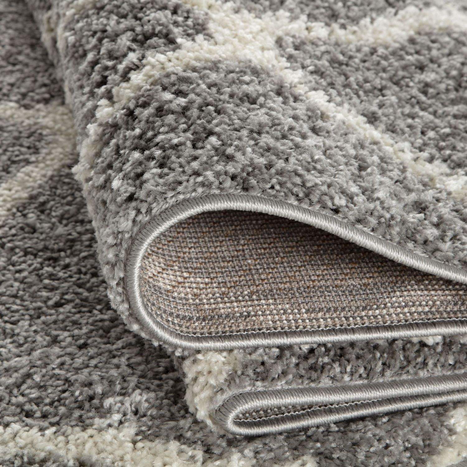 Moroccan Grey Shaggy Rug | 710 - Image 7