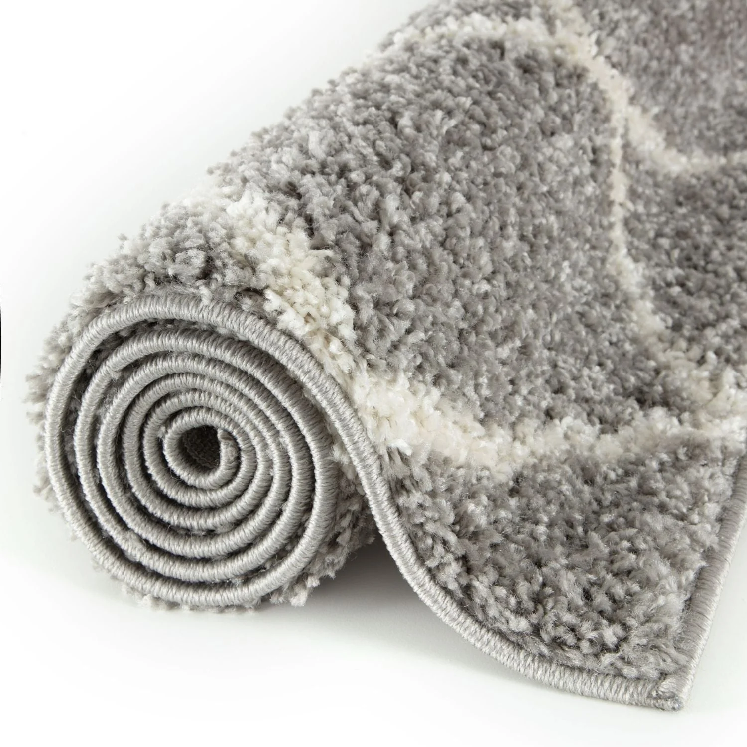 Moroccan Grey Shaggy Rug | 710 - Image 8