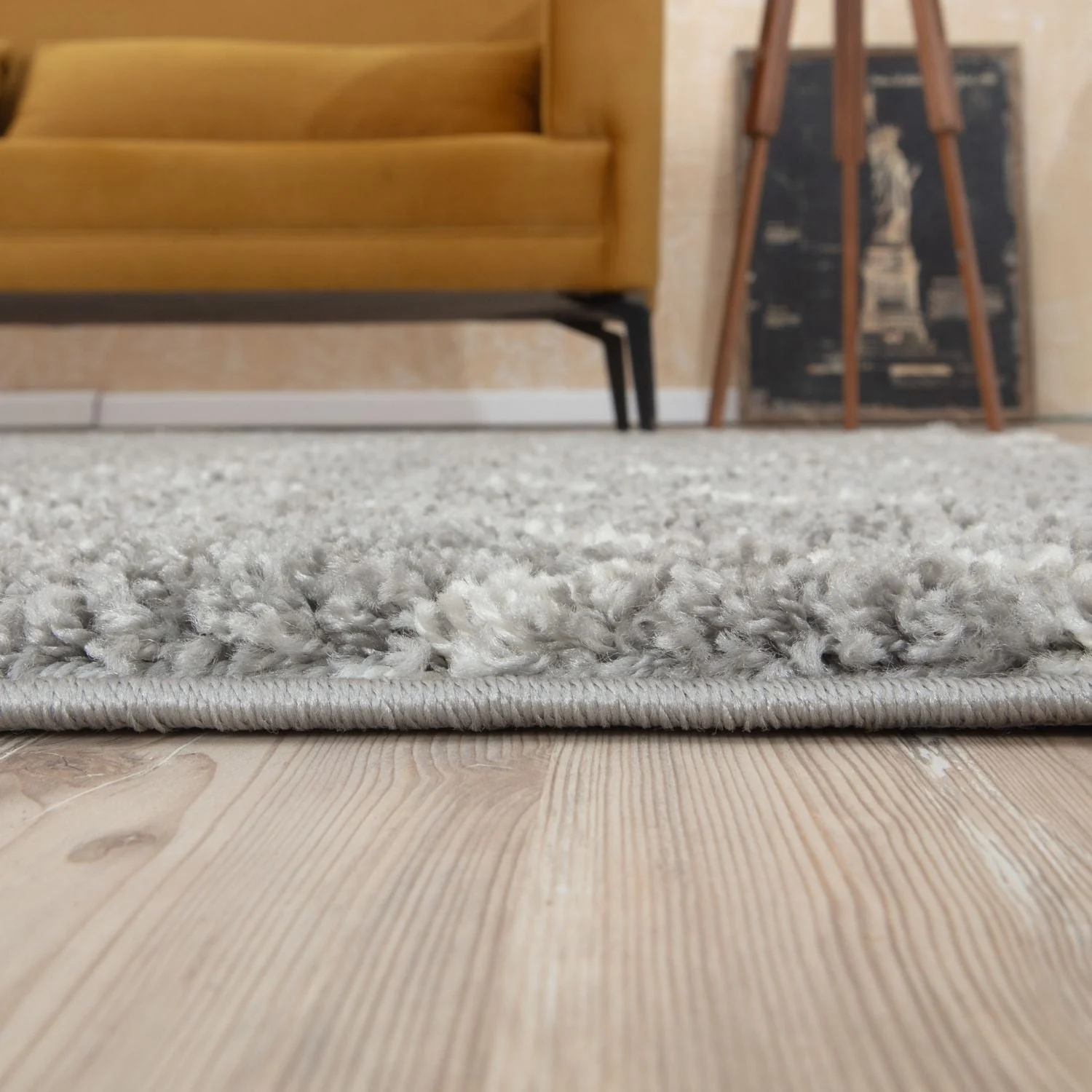 Moroccan Grey Shaggy Rug | 810 - Image 6