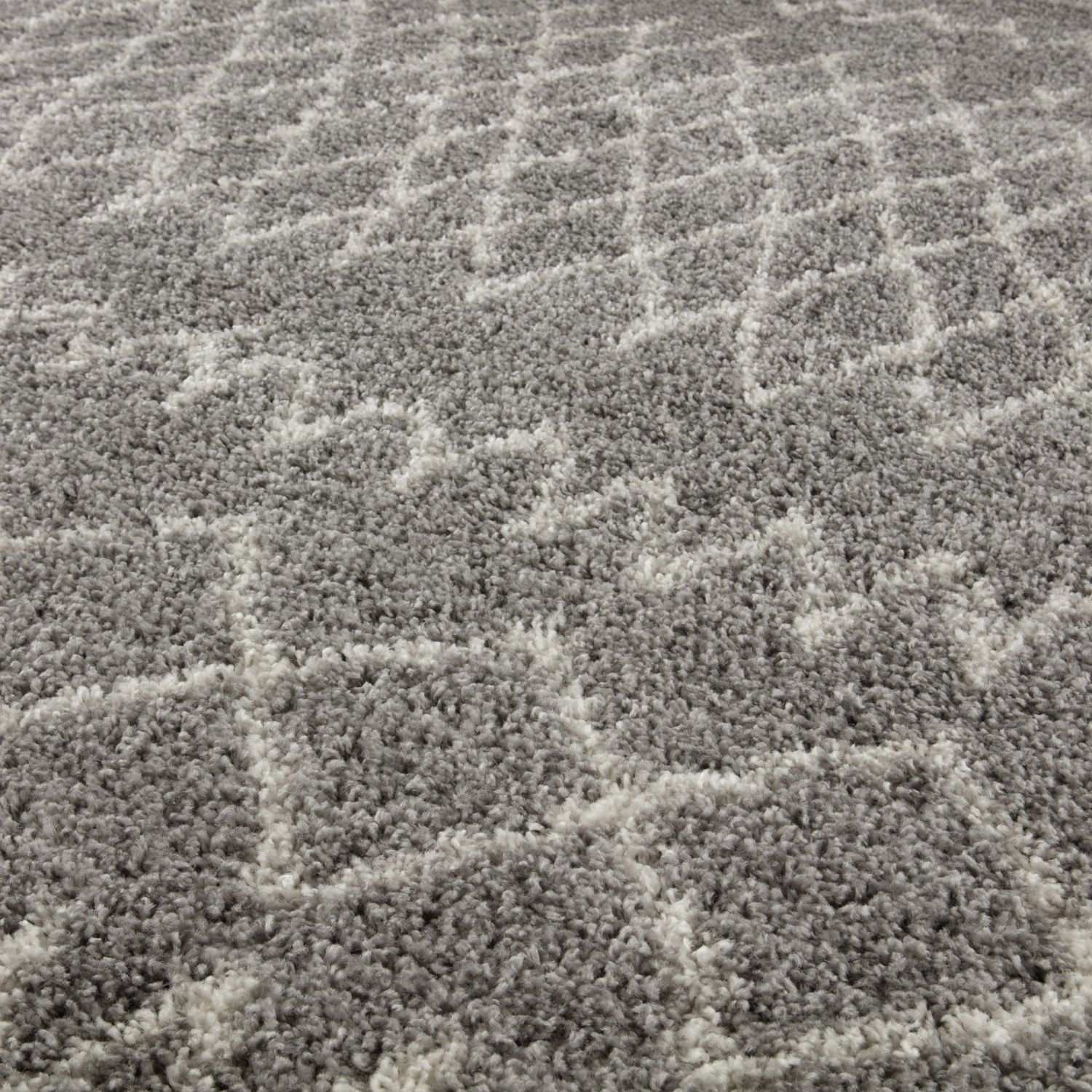 Moroccan Grey Shaggy Rug | 910 - Image 3