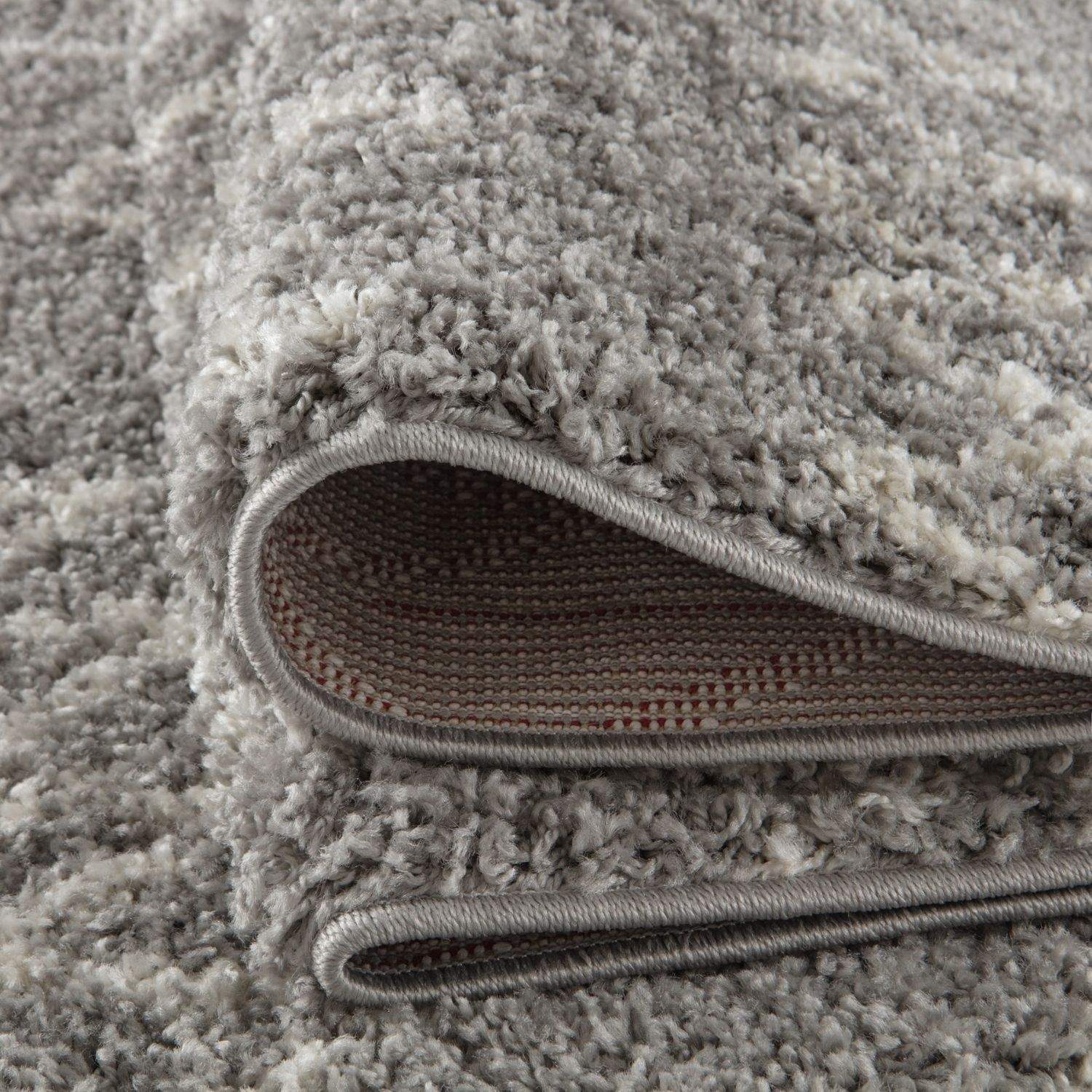 Moroccan Grey Shaggy Rug | 910 - Image 4