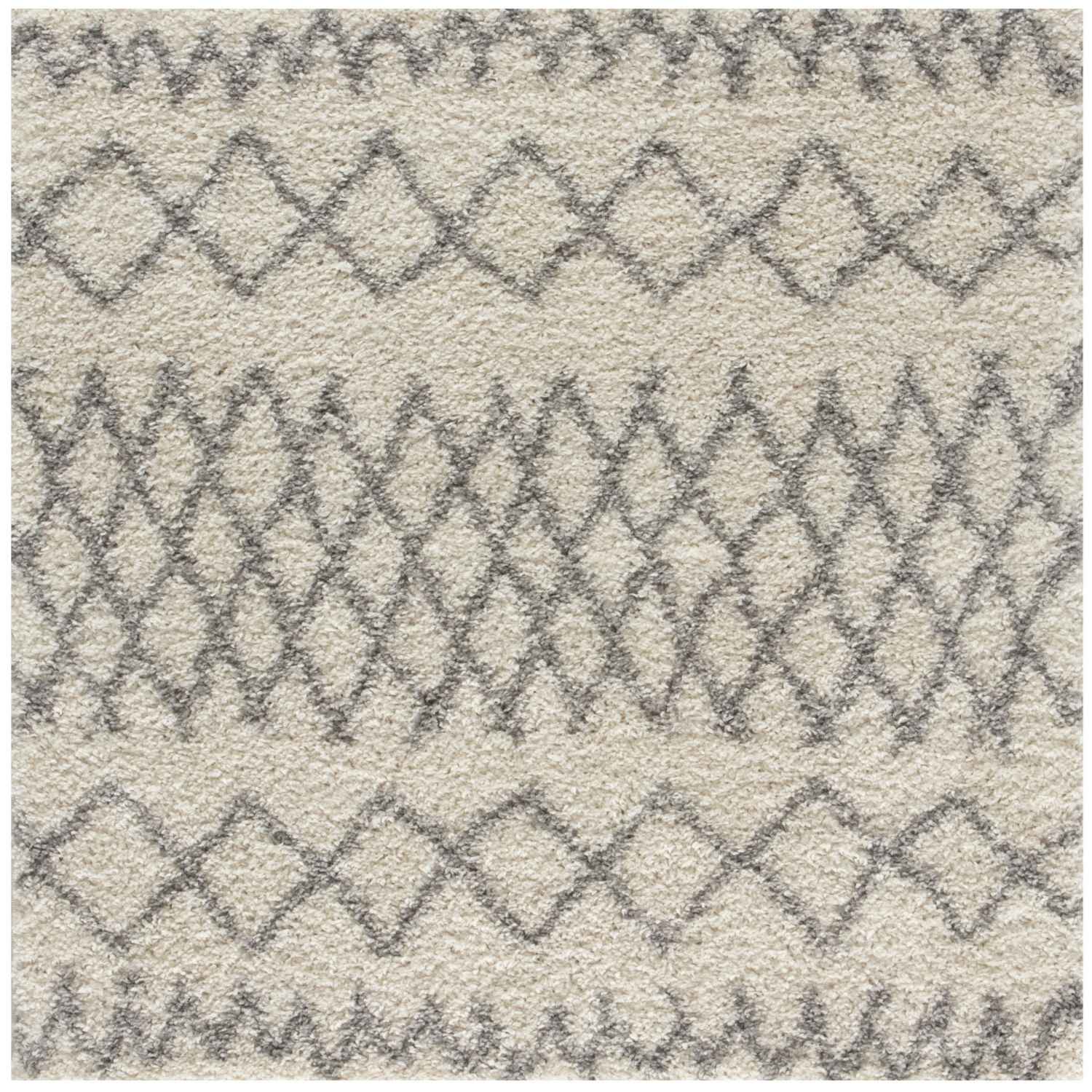 Moroccan Ivory Grey Shaggy Rug | 900 - Image 11