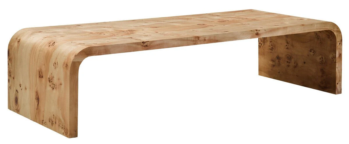 Mota Burl Wood Design Curved Coffee Table - Image 6