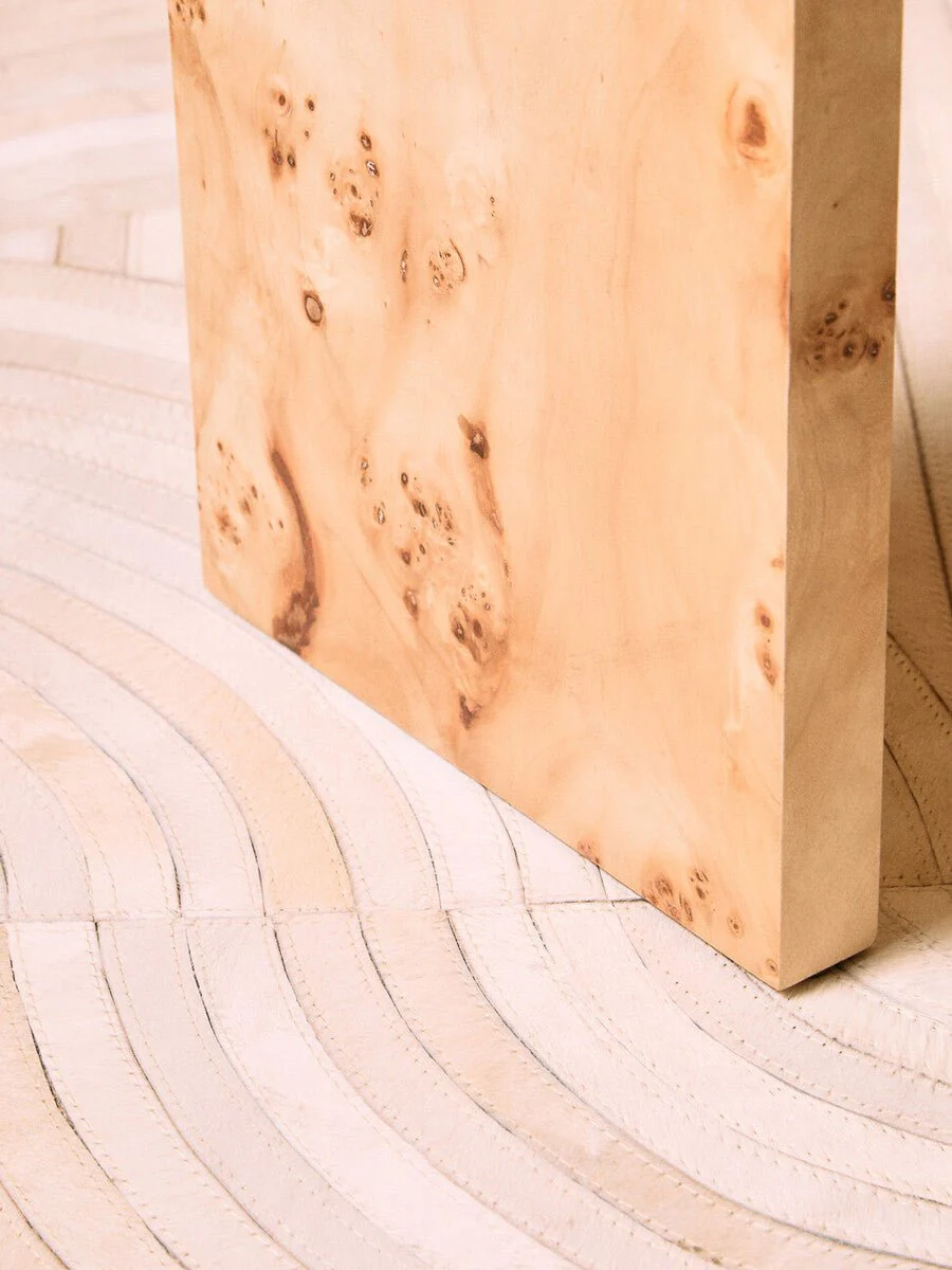 Mota Burl Wood Design Curved Side Table - Image 11