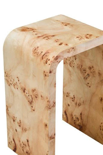 Mota Burl Wood Design Curved Side Table - Image 14