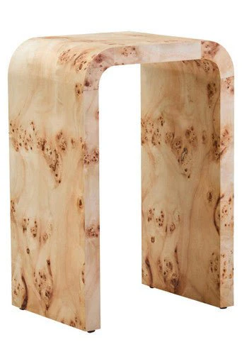 Mota Burl Wood Design Curved Side Table - Image 7