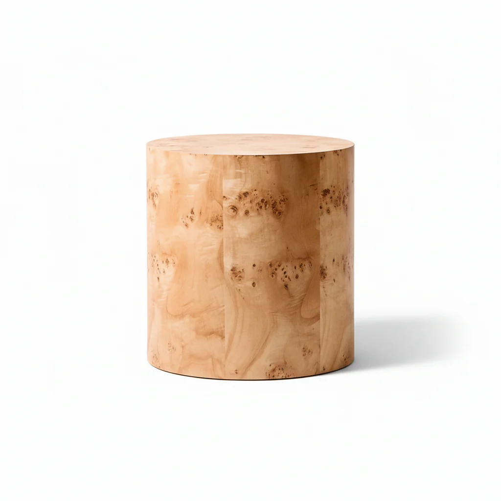 Mota Burl Wood Design Round Side Table